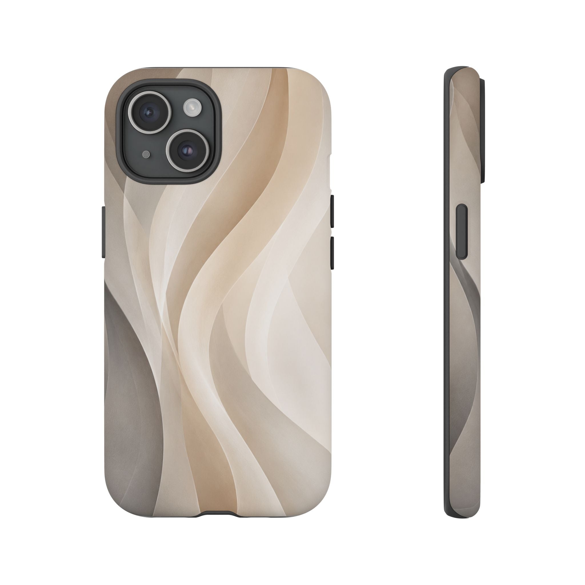 Abstract Beige Waves Phone Case — Protective Tough Case