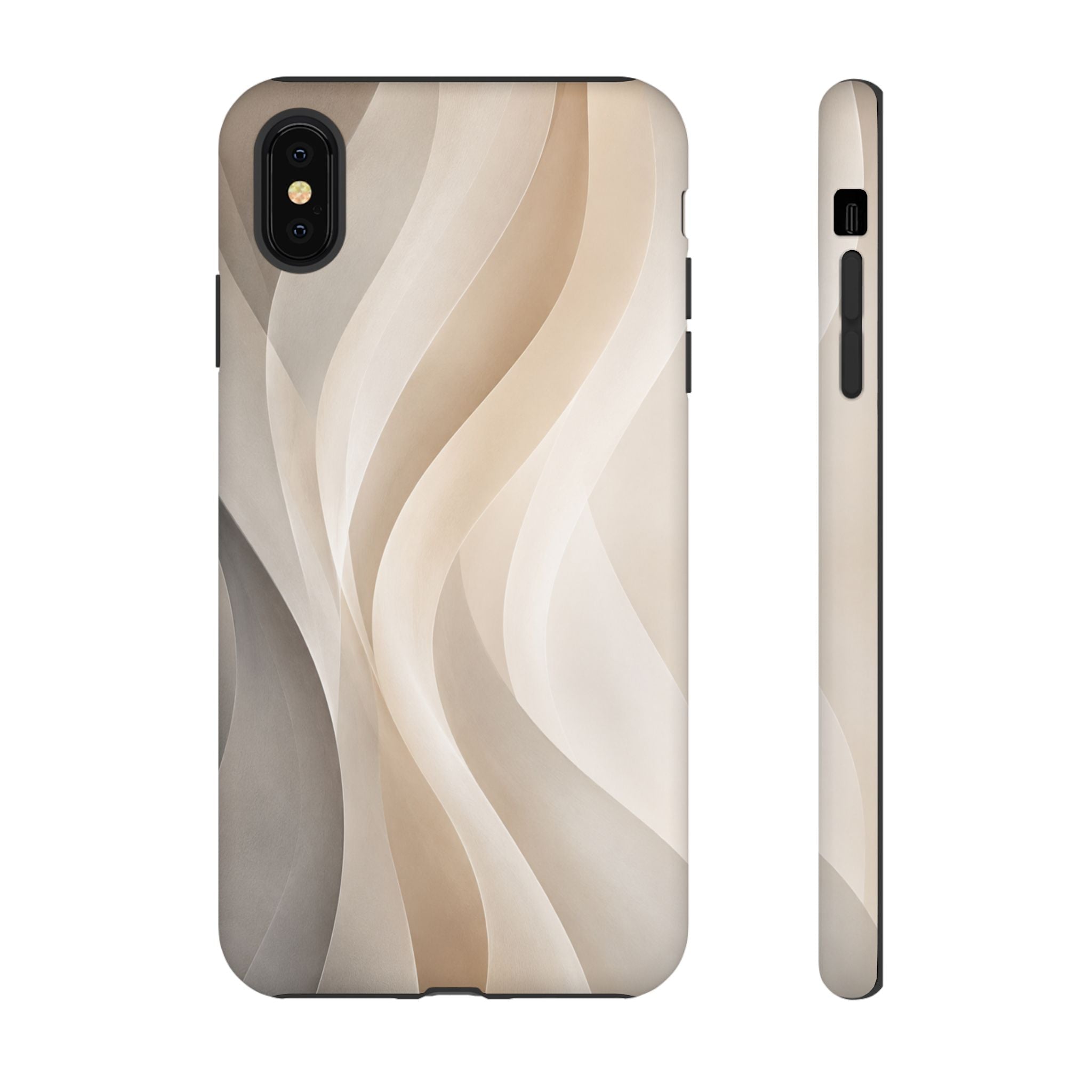 Abstract Beige Waves Phone Case — Protective Tough Case