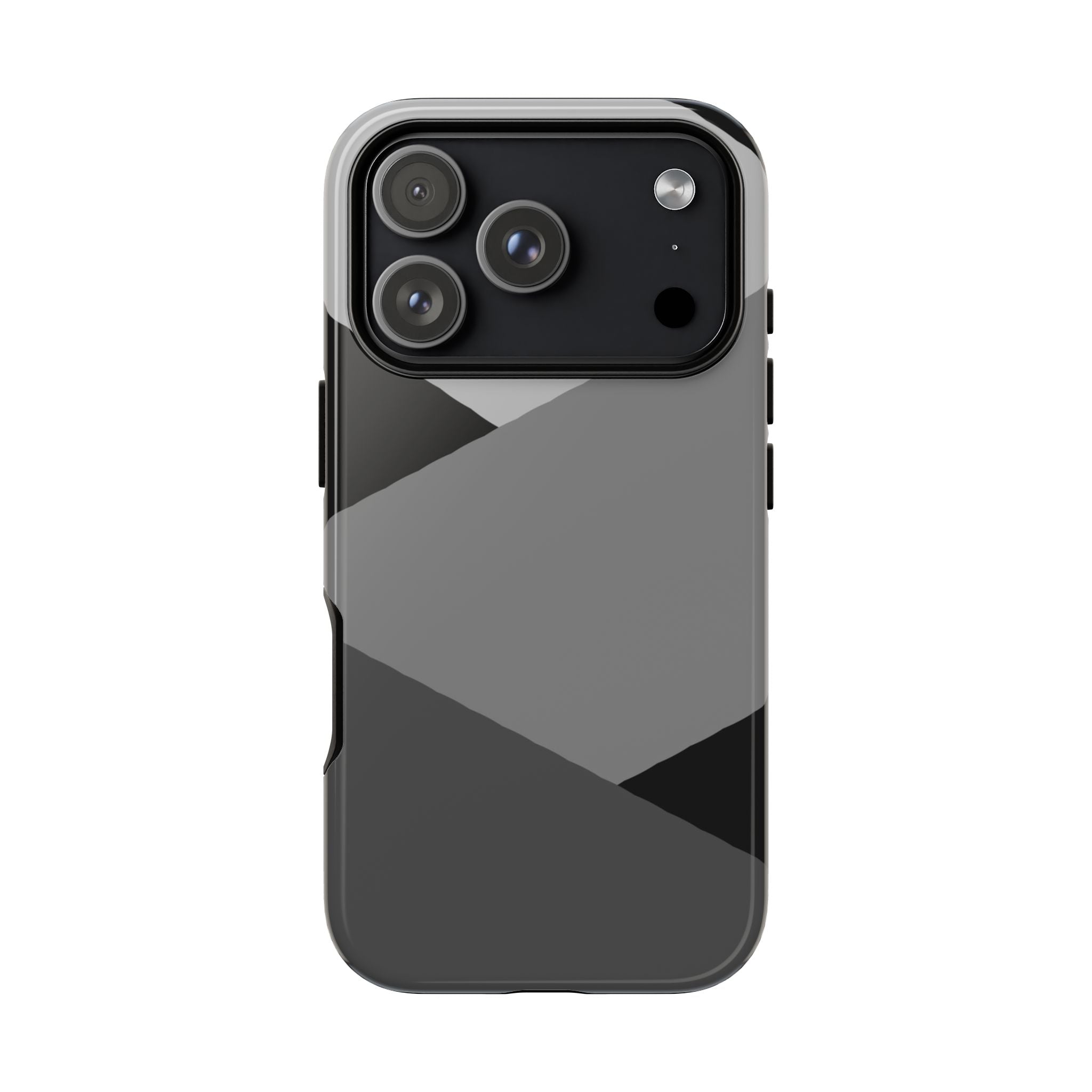 Geometric Gray Tough Phone Case — Protective iPhone Cover with Modern Minimalist Design
