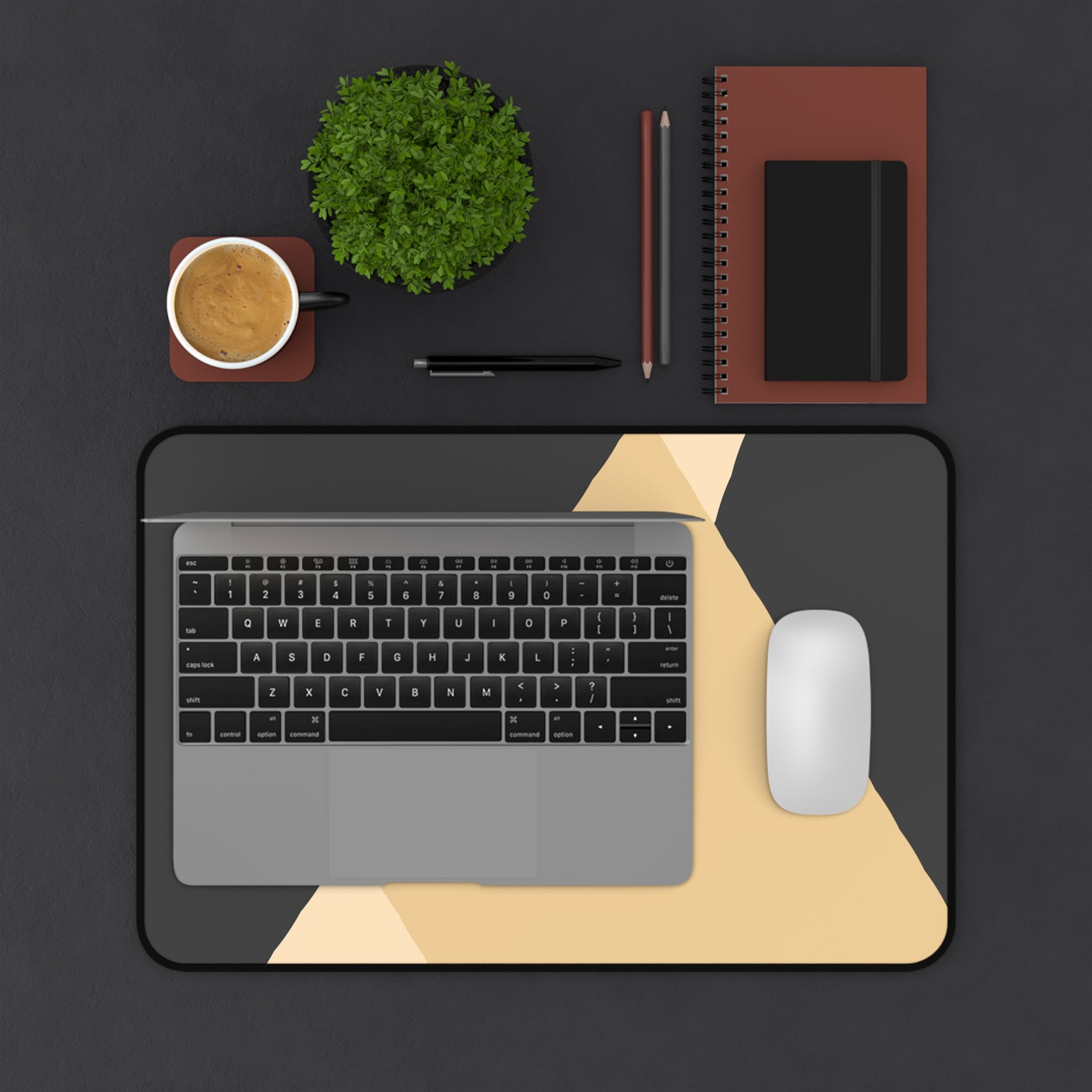 Minimal Geometric Triangle Desk Mat | Neutral Modern Mousepad