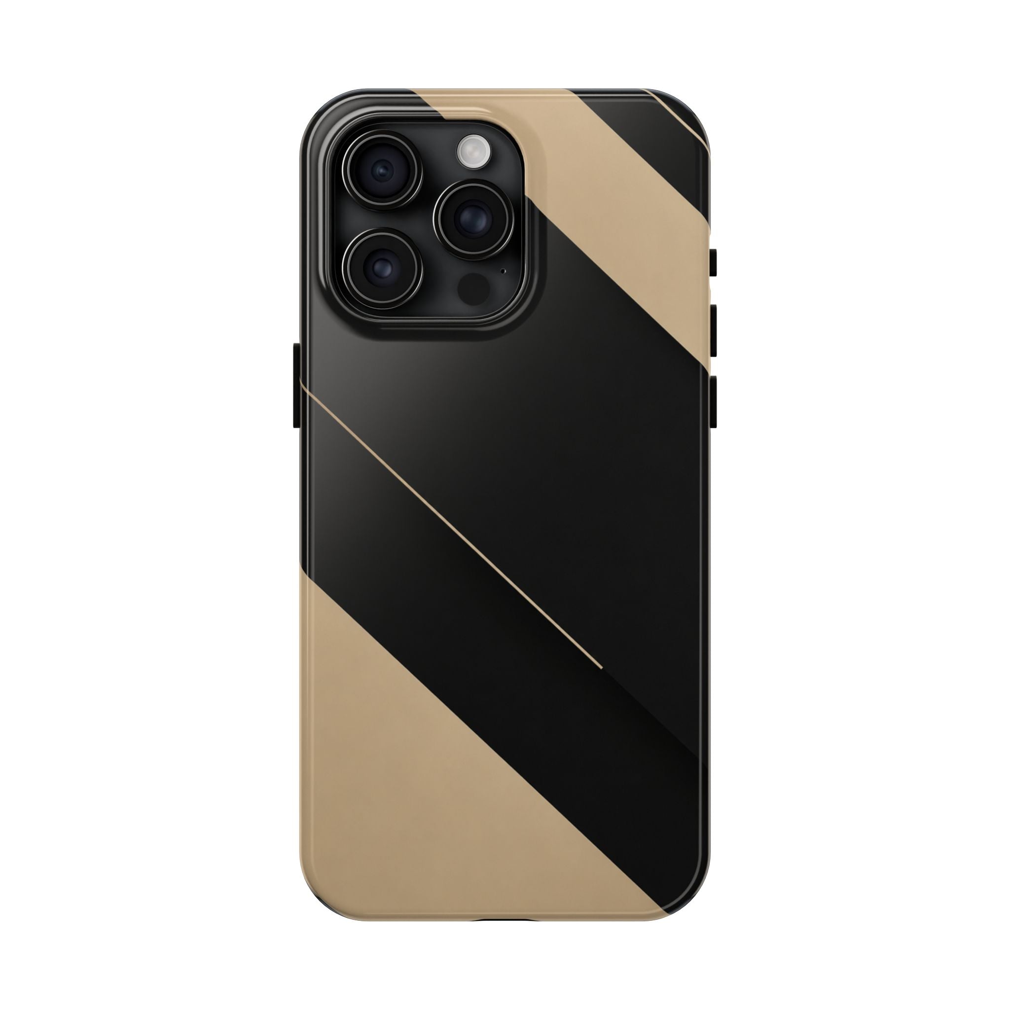 Tough Phone Case — Black & Gold Diagonal Minimalist Protective Cover