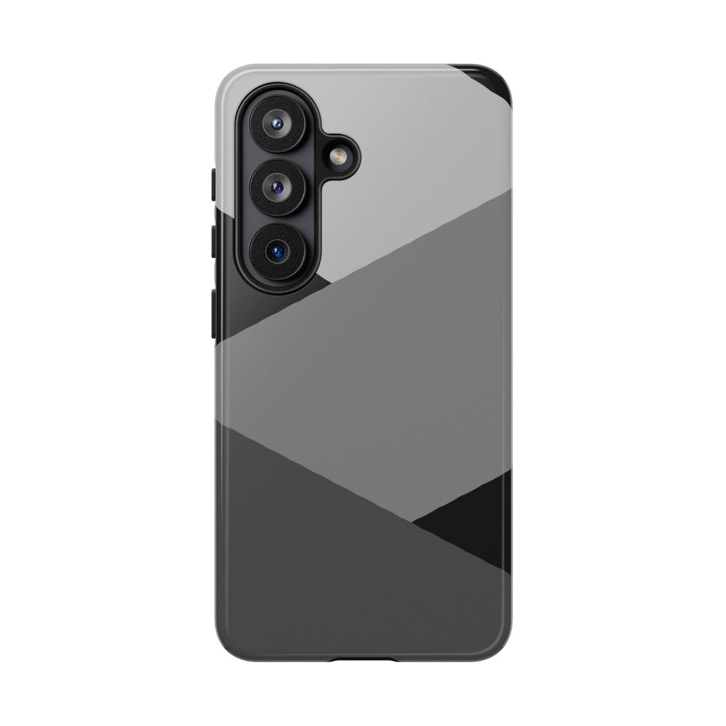 Geometric Gray Tough Phone Case — Protective iPhone Cover with Modern Minimalist Design
