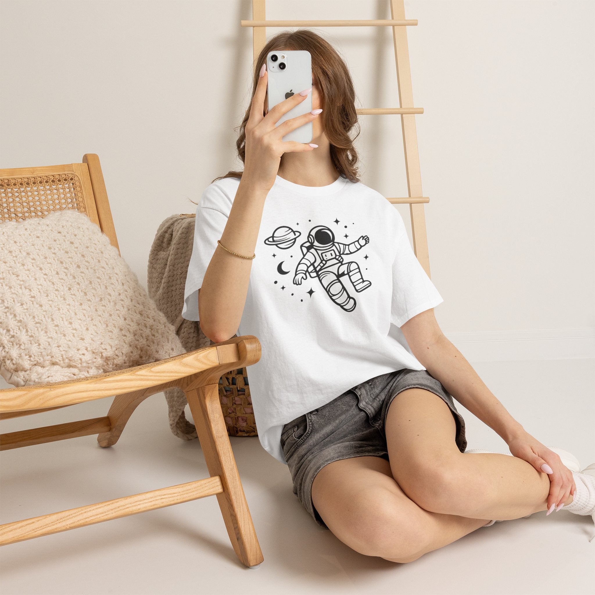 Astronaut Space Tee — Minimal Floating Astronaut Graphic T-Shirt