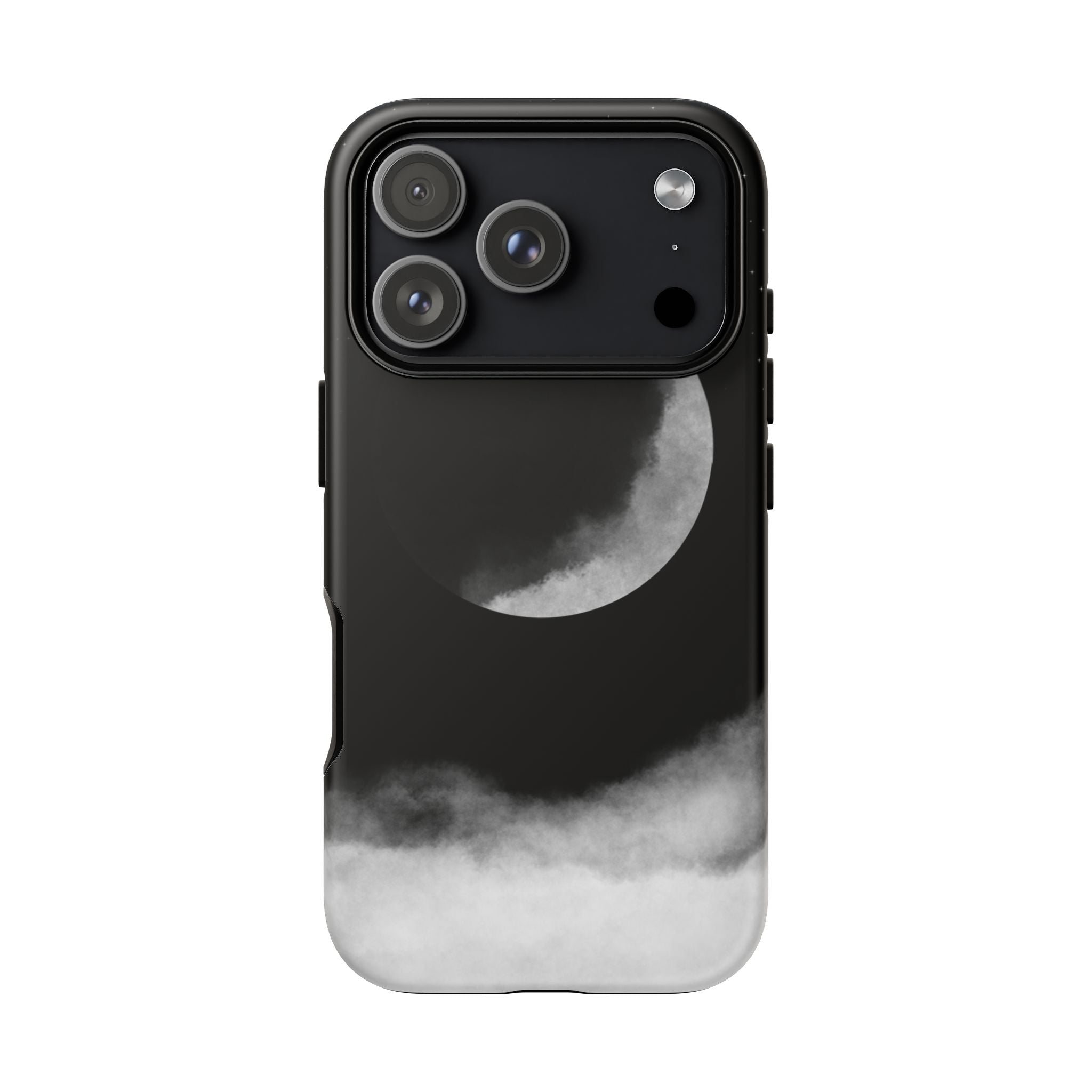 Moonlit Cloud Phone Case — Black Crescent Night Sky iPhone Cover