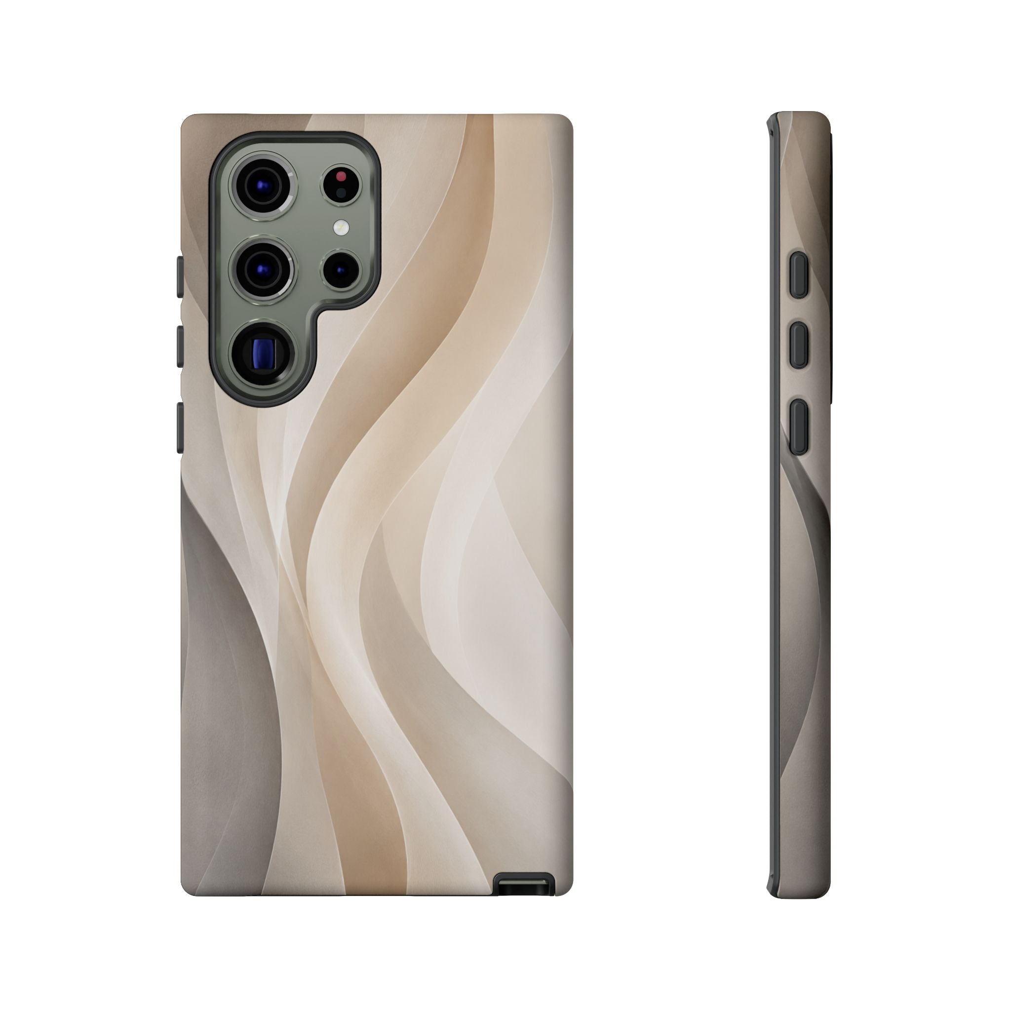 Abstract Beige Waves Phone Case — Protective Tough Case