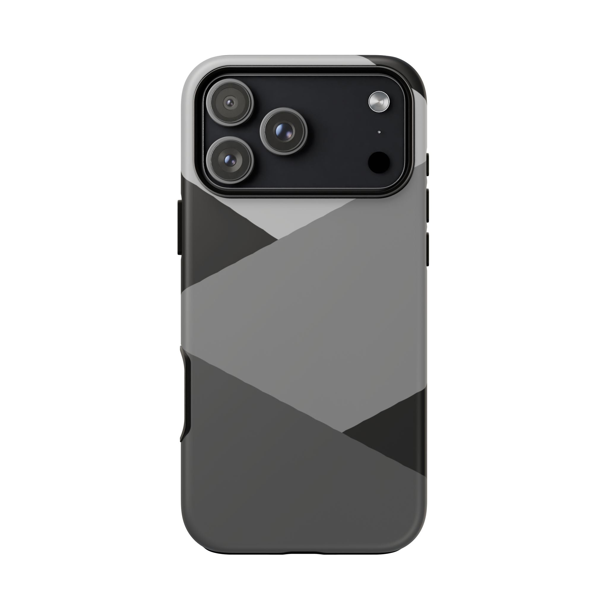 Geometric Gray Tough Phone Case — Protective iPhone Cover with Modern Minimalist Design