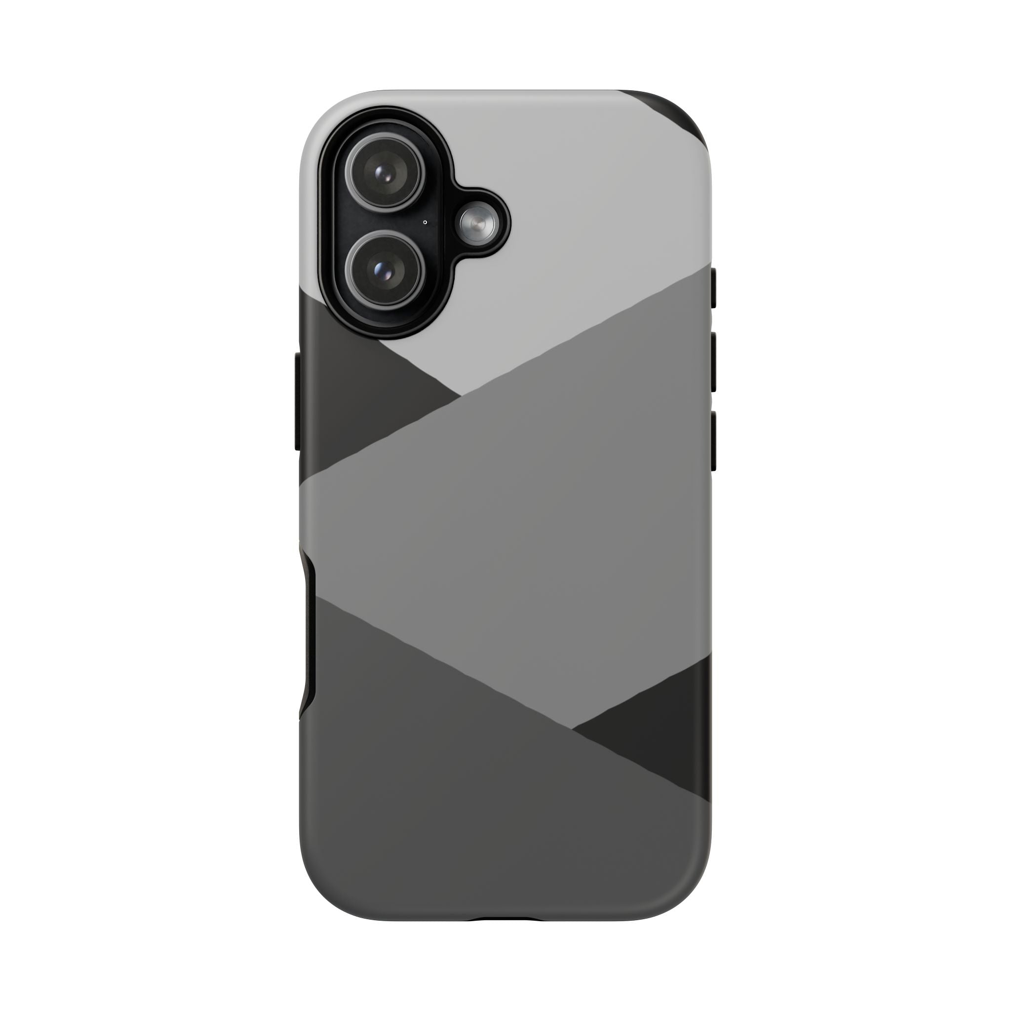 Geometric Gray Tough Phone Case — Protective iPhone Cover with Modern Minimalist Design