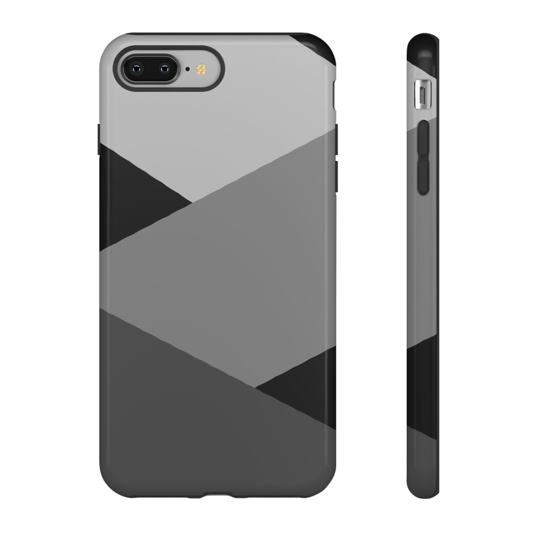 Geometric Gray Tough Phone Case — Protective iPhone Cover with Modern Minimalist Design