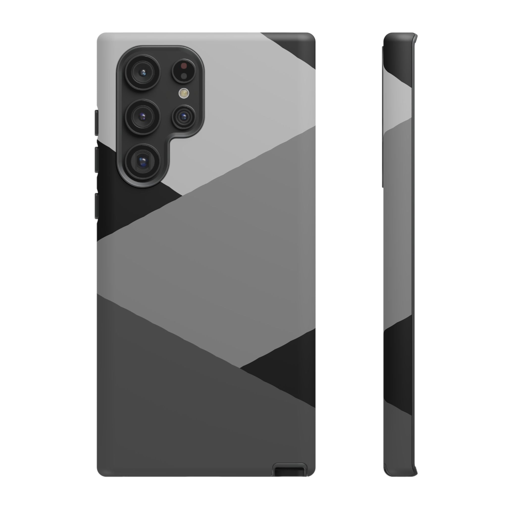 Geometric Gray Tough Phone Case — Protective iPhone Cover with Modern Minimalist Design