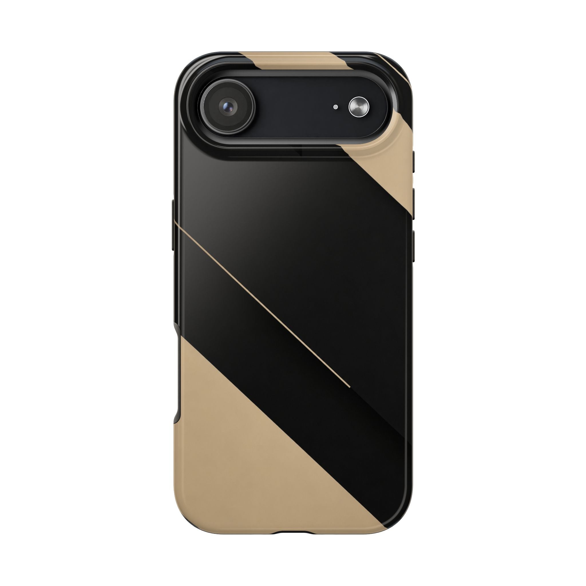Tough Phone Case — Black & Gold Diagonal Minimalist Protective Cover