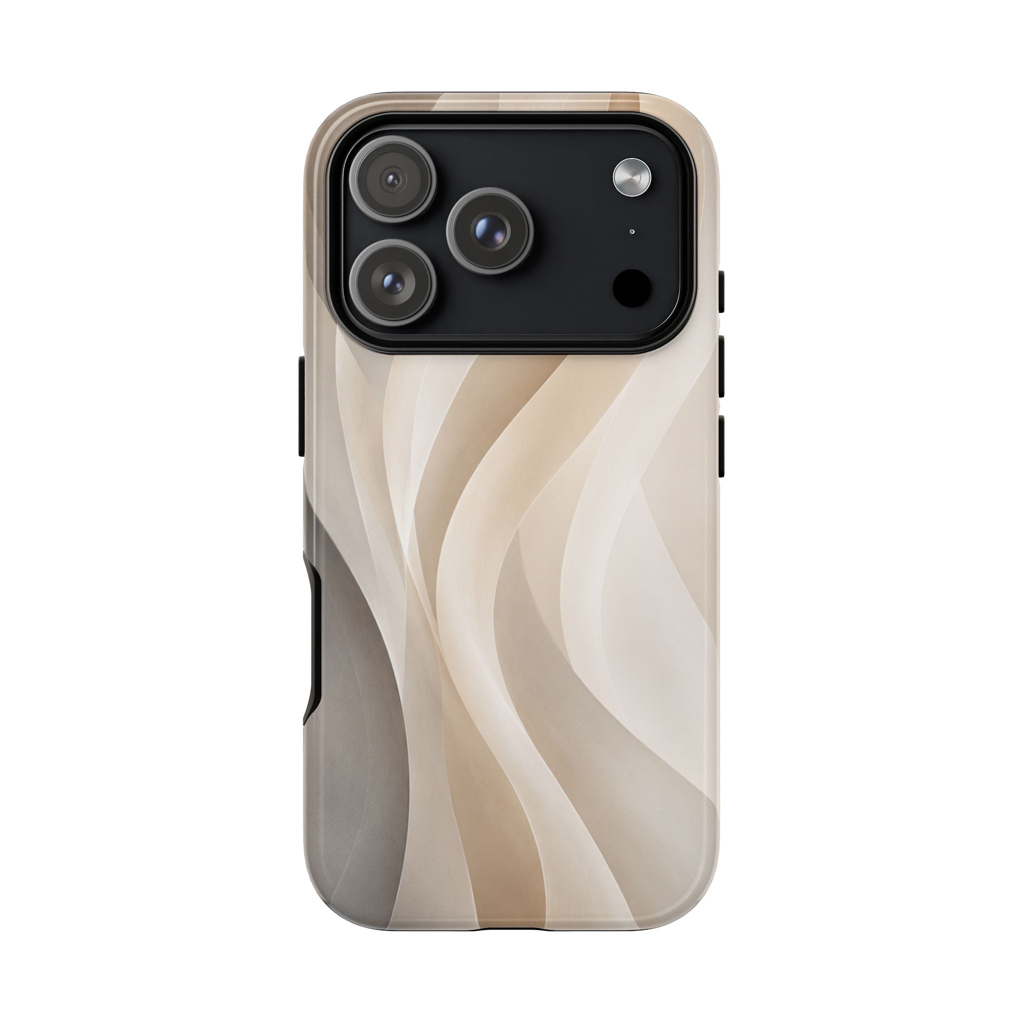 Abstract Beige Waves Phone Case — Protective Tough Case