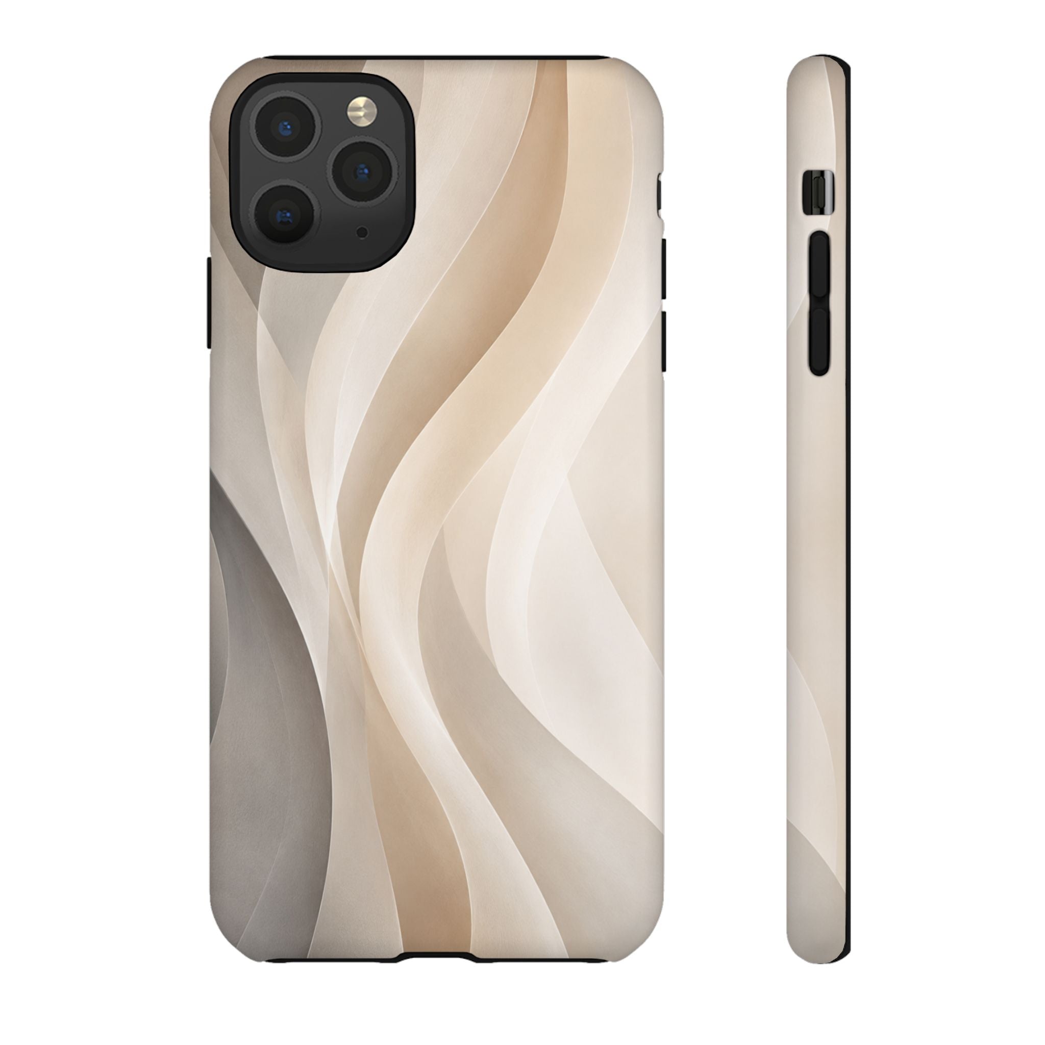 Abstract Beige Waves Phone Case — Protective Tough Case