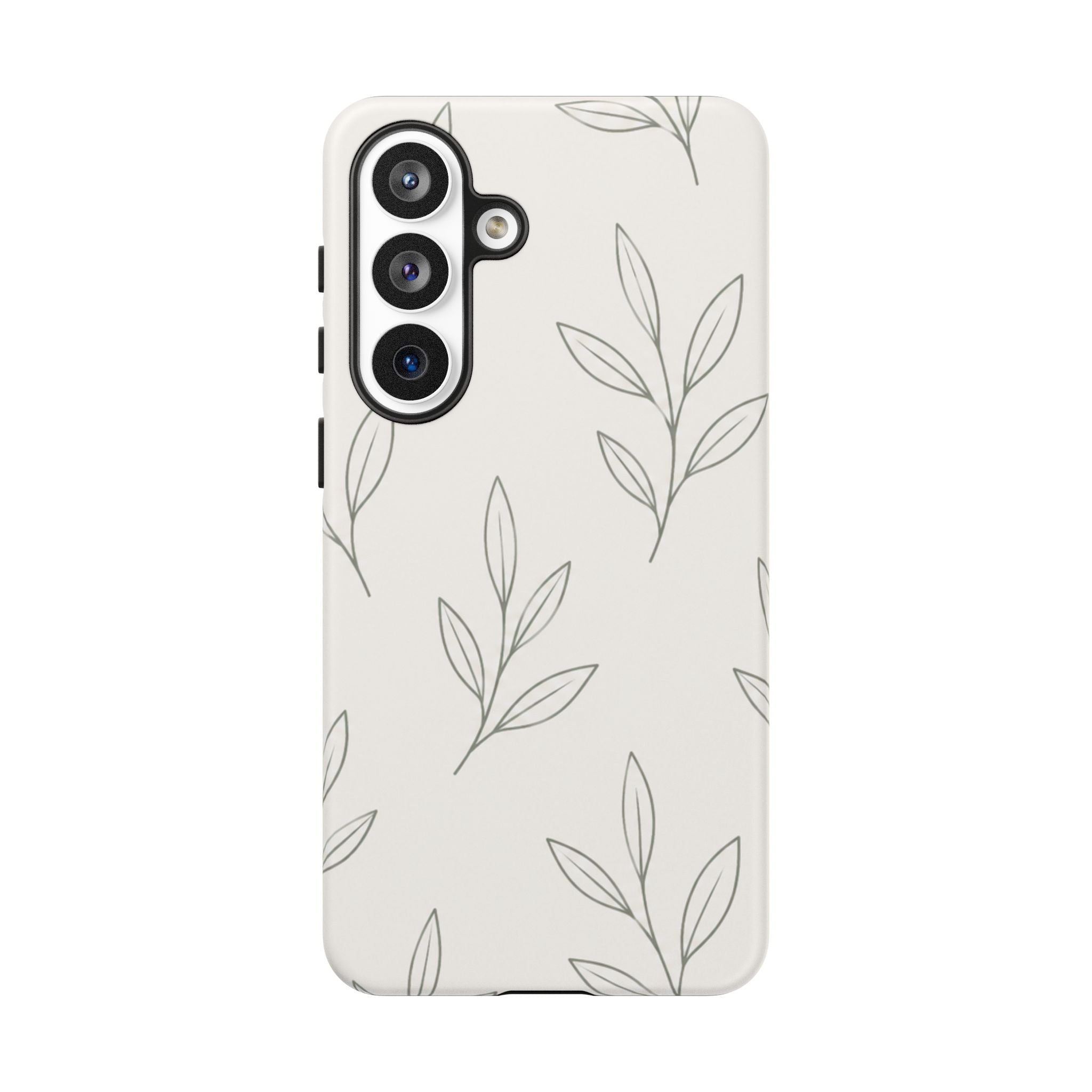Floral Leaf Tough Phone Case — Minimal Botanical Protective Phone Cover