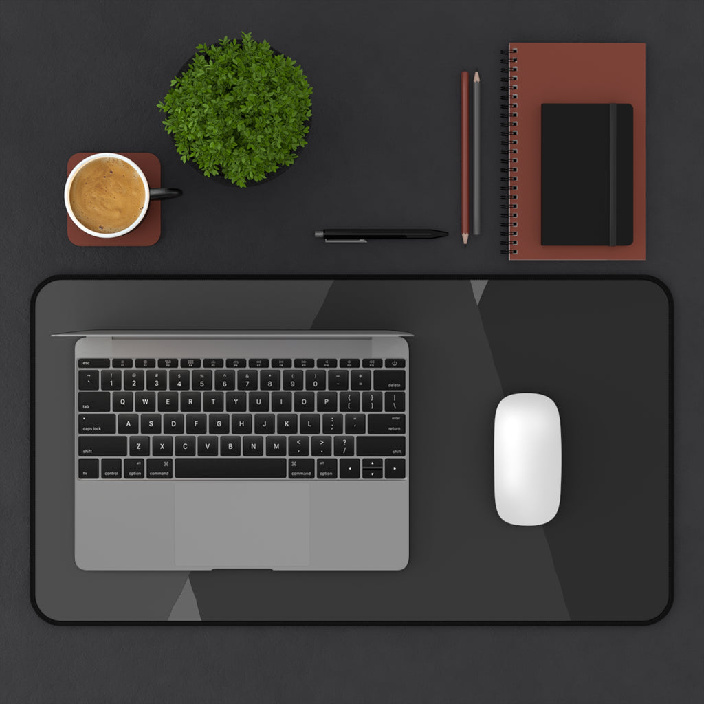 Minimal Black Geometric Desk Mat | Modern Office Mousepad