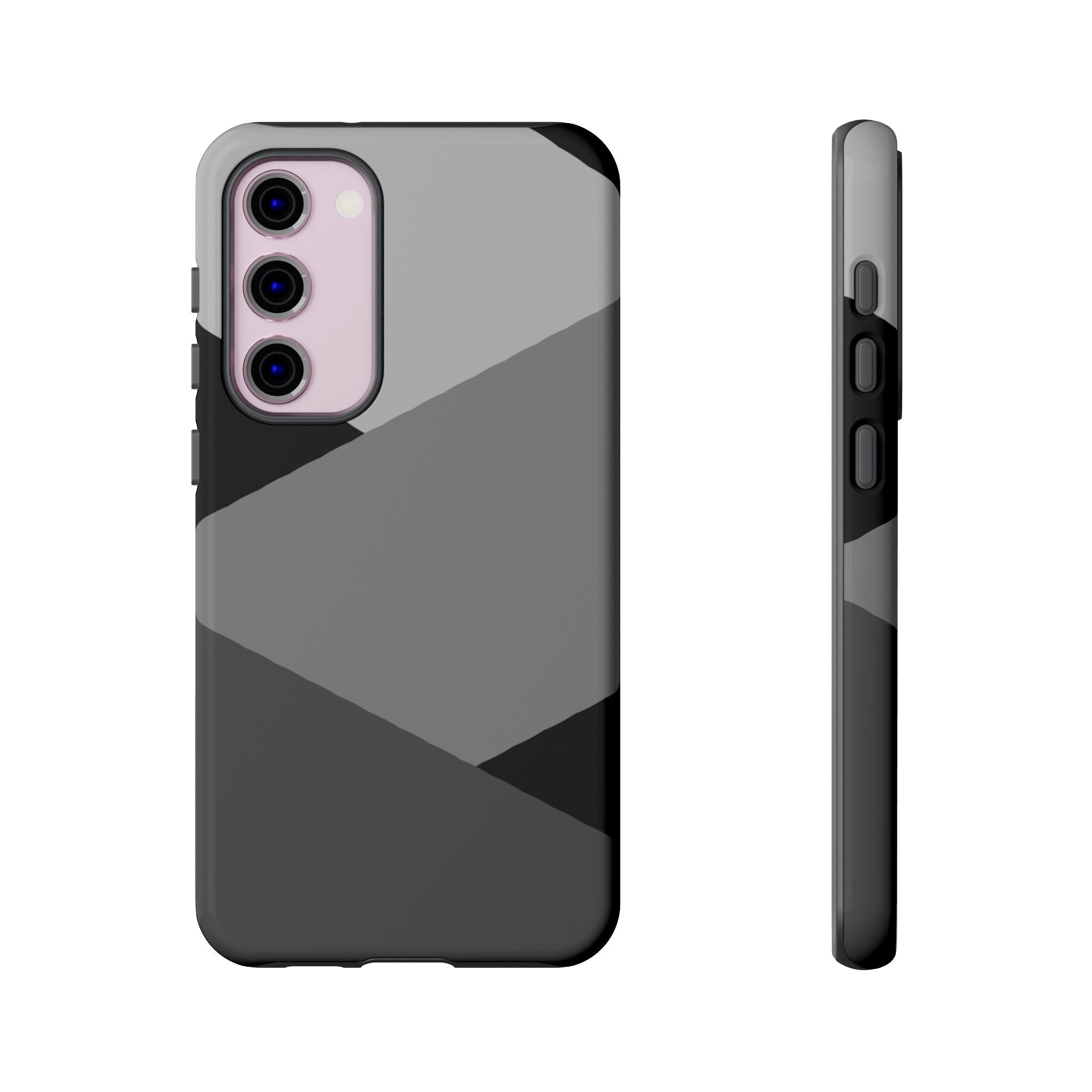 Geometric Gray Tough Phone Case — Protective iPhone Cover with Modern Minimalist Design