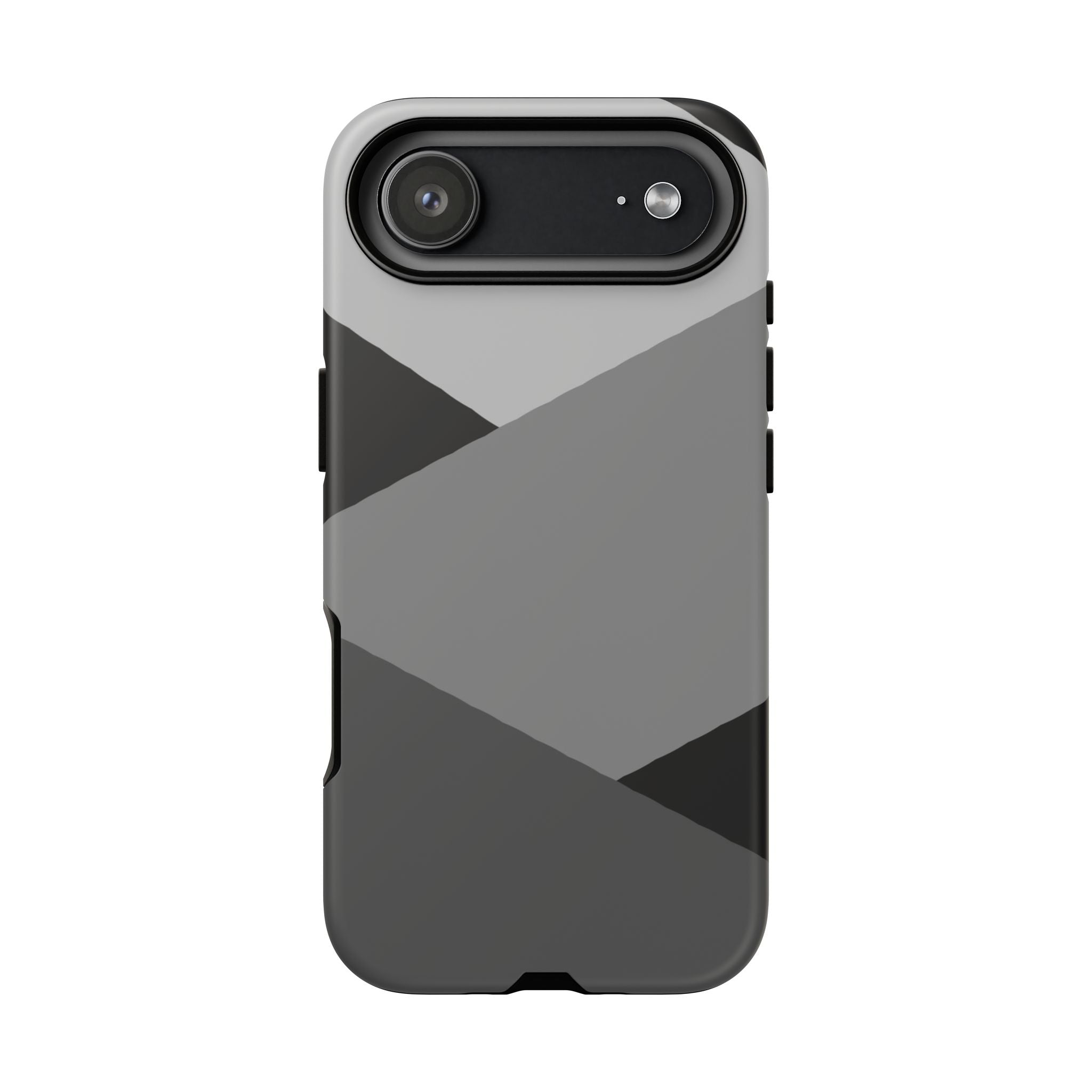 Geometric Gray Tough Phone Case — Protective iPhone Cover with Modern Minimalist Design