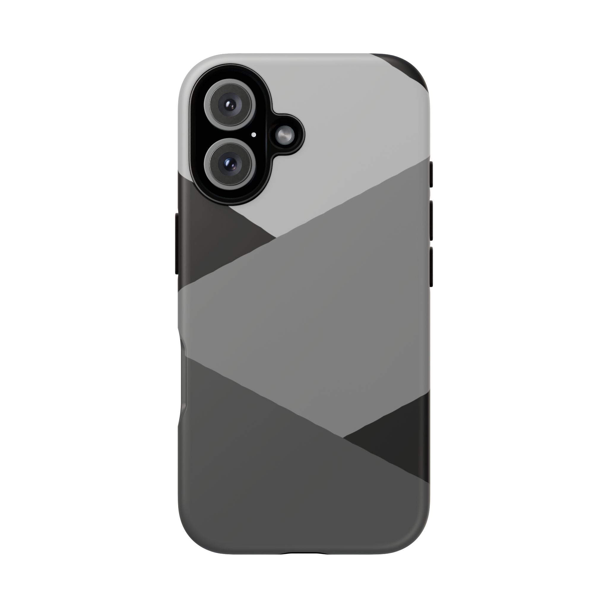 Geometric Gray Tough Phone Case — Protective iPhone Cover with Modern Minimalist Design