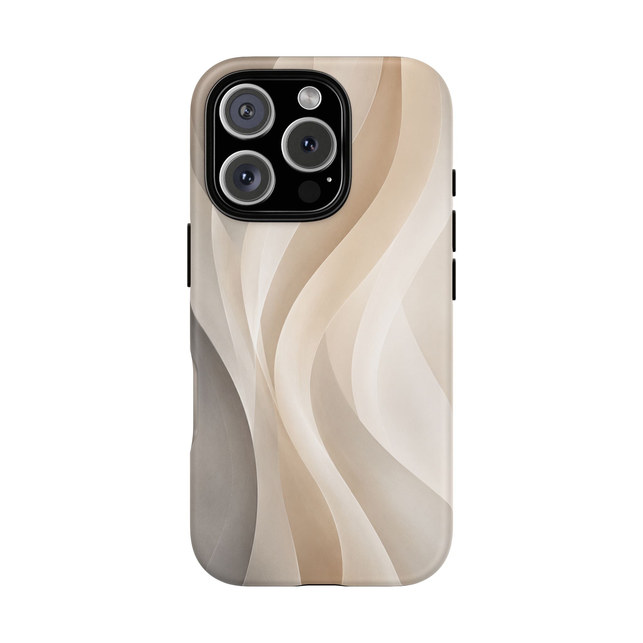 Abstract Beige Waves Phone Case — Protective Tough Case