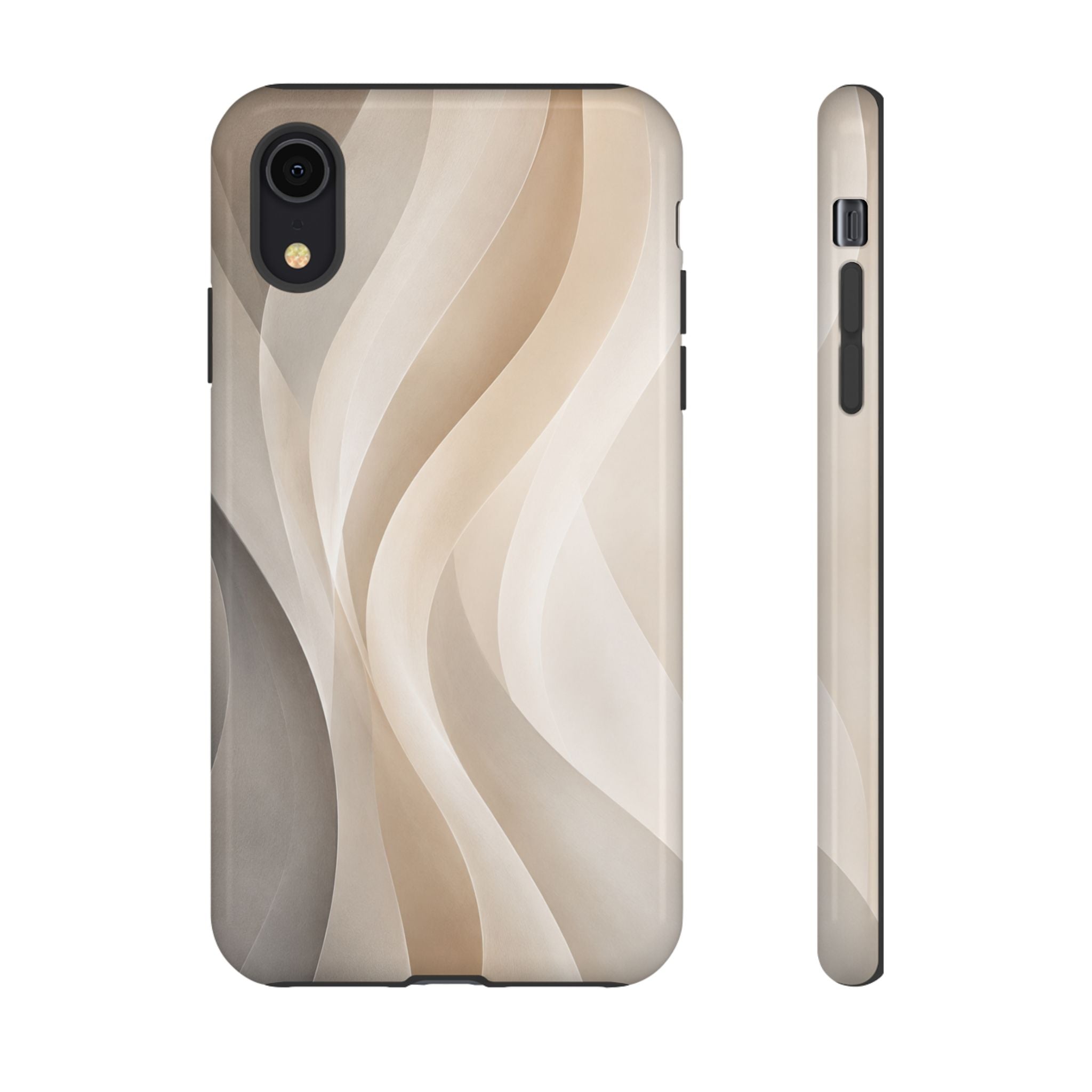 Abstract Beige Waves Phone Case — Protective Tough Case