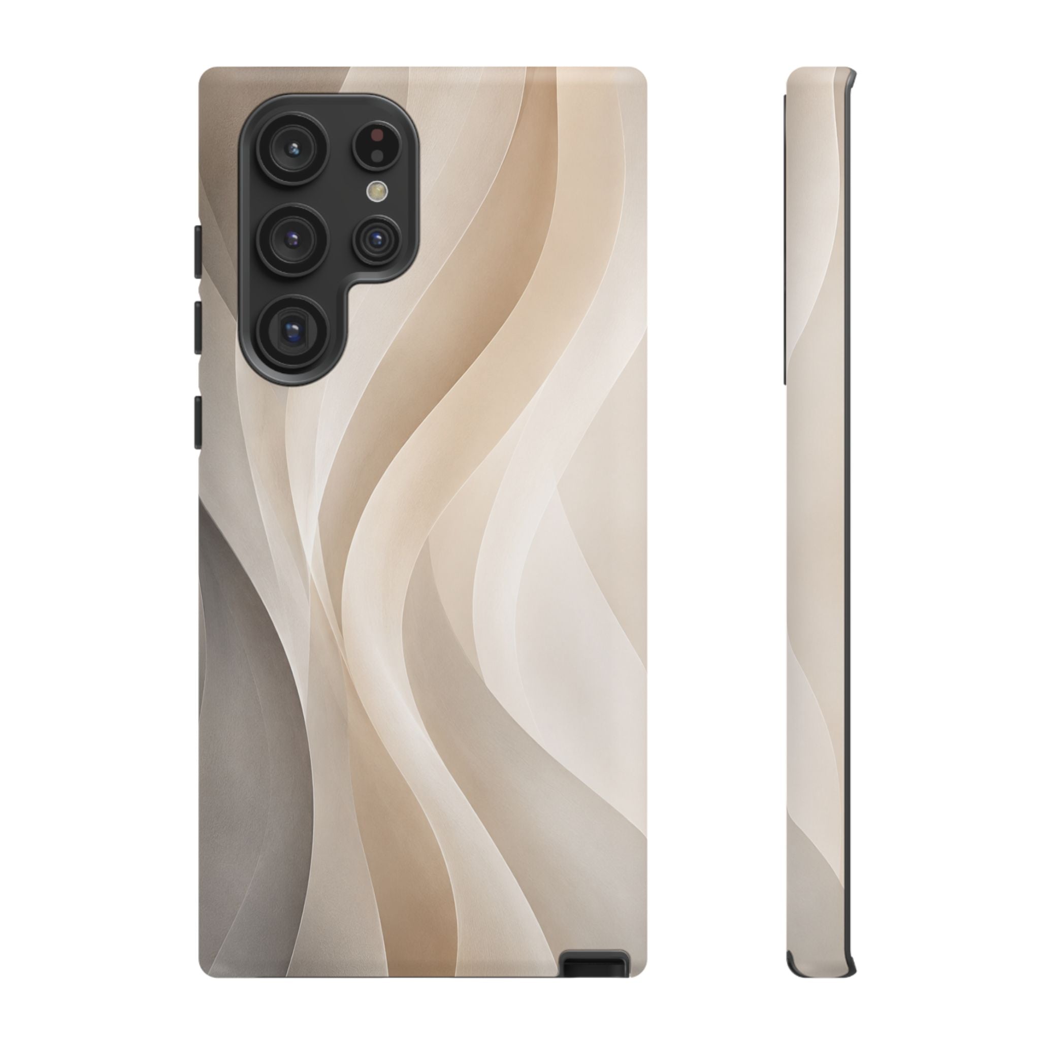 Abstract Beige Waves Phone Case — Protective Tough Case