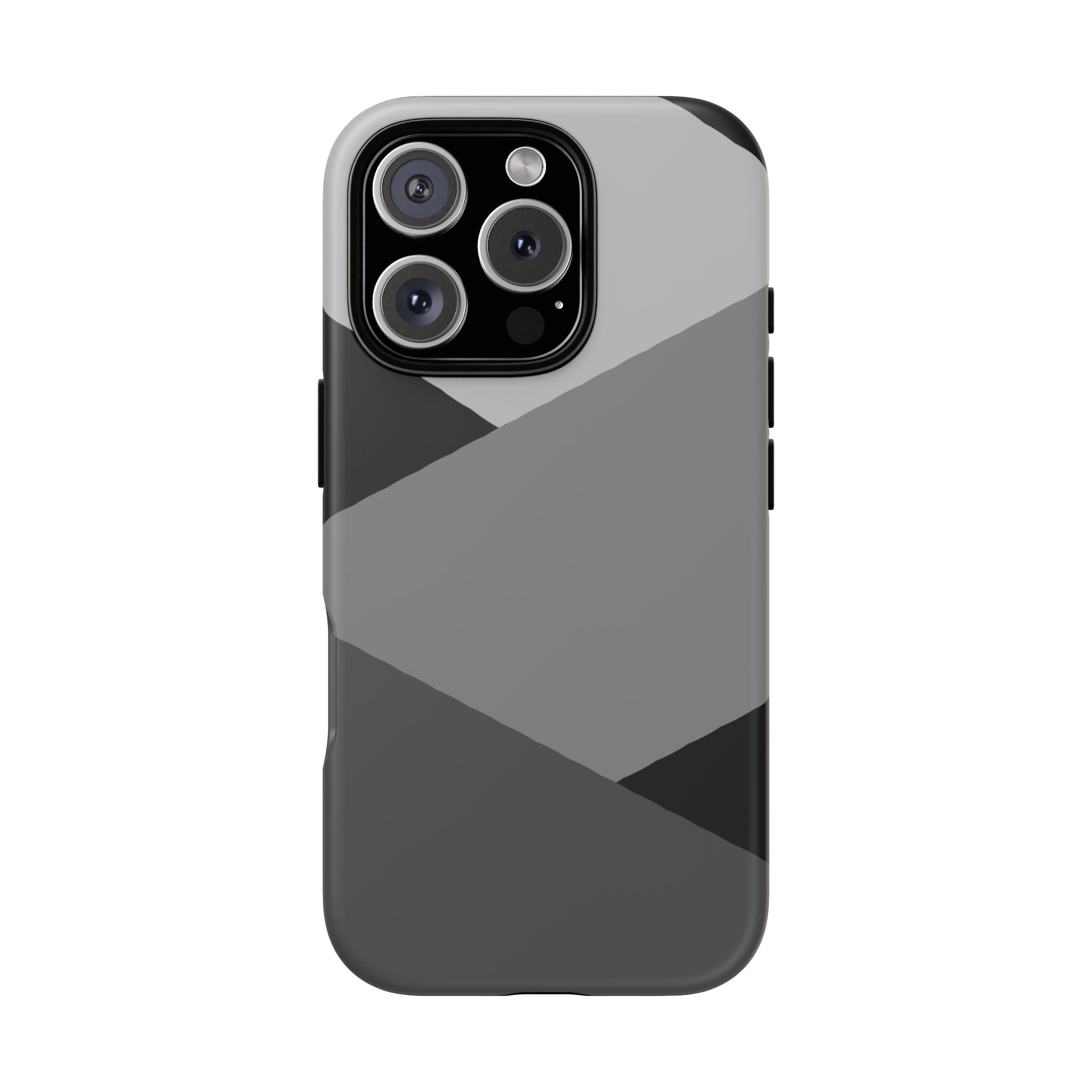 Geometric Gray Tough Phone Case — Protective iPhone Cover with Modern Minimalist Design