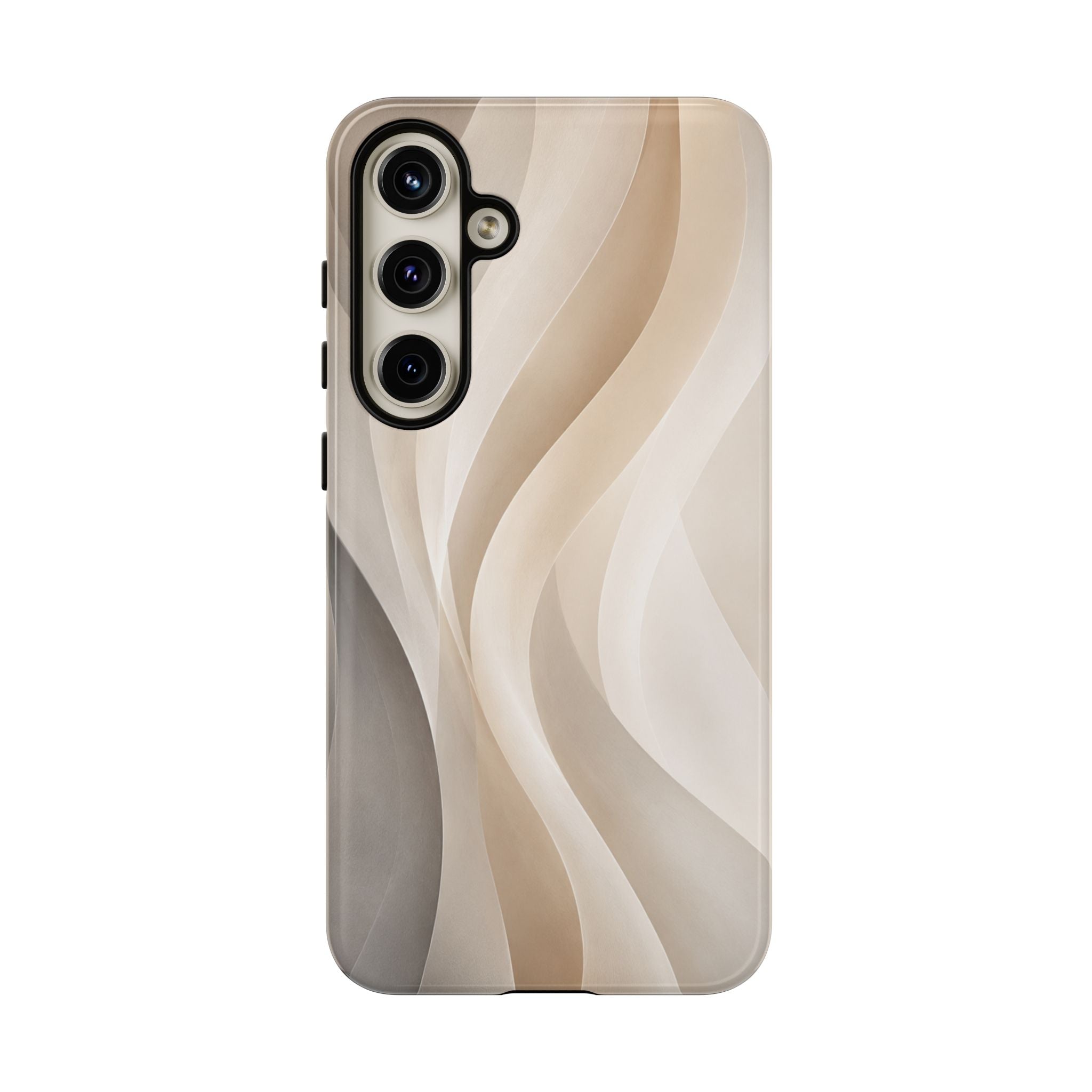 Abstract Beige Waves Phone Case — Protective Tough Case