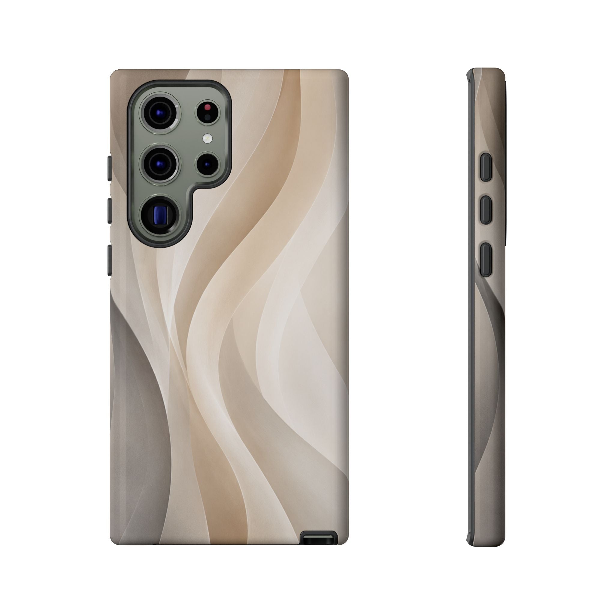 Abstract Beige Waves Phone Case — Protective Tough Case