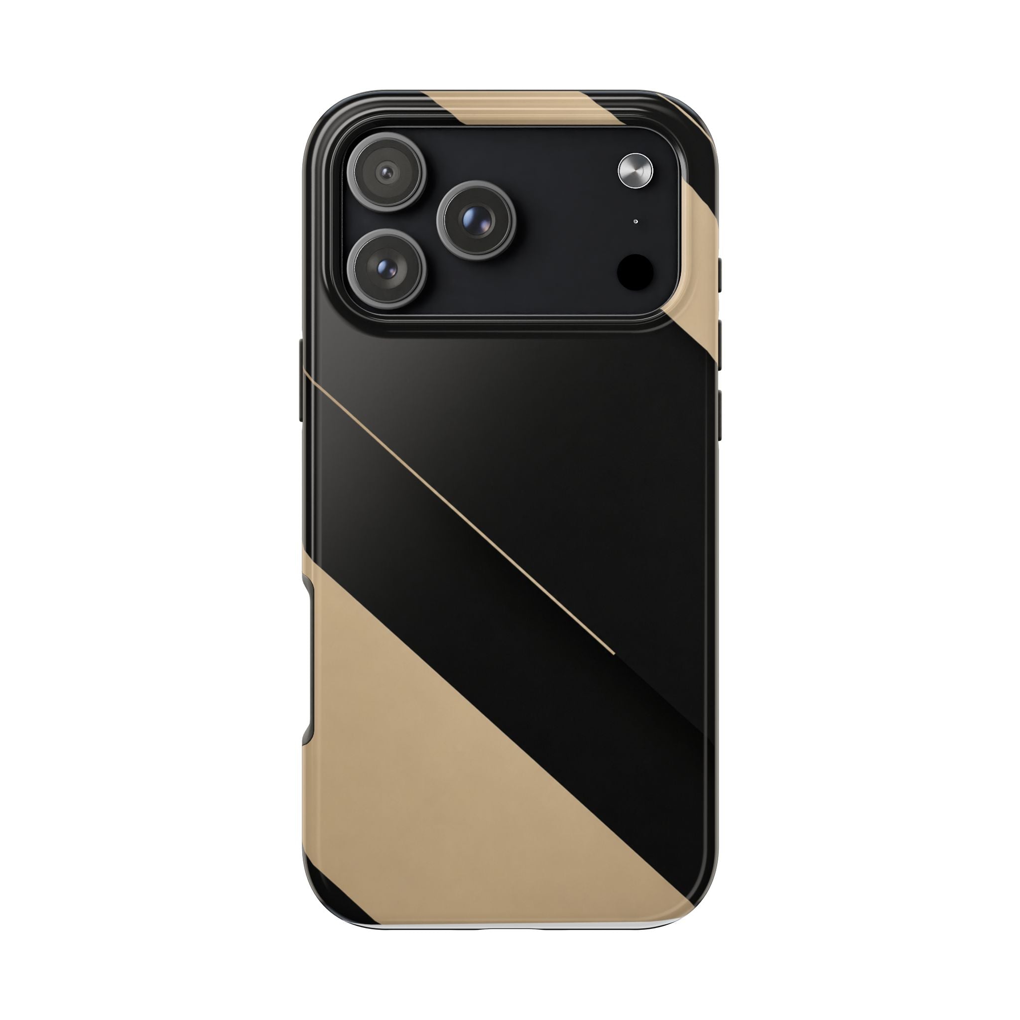 Tough Phone Case — Black & Gold Diagonal Minimalist Protective Cover