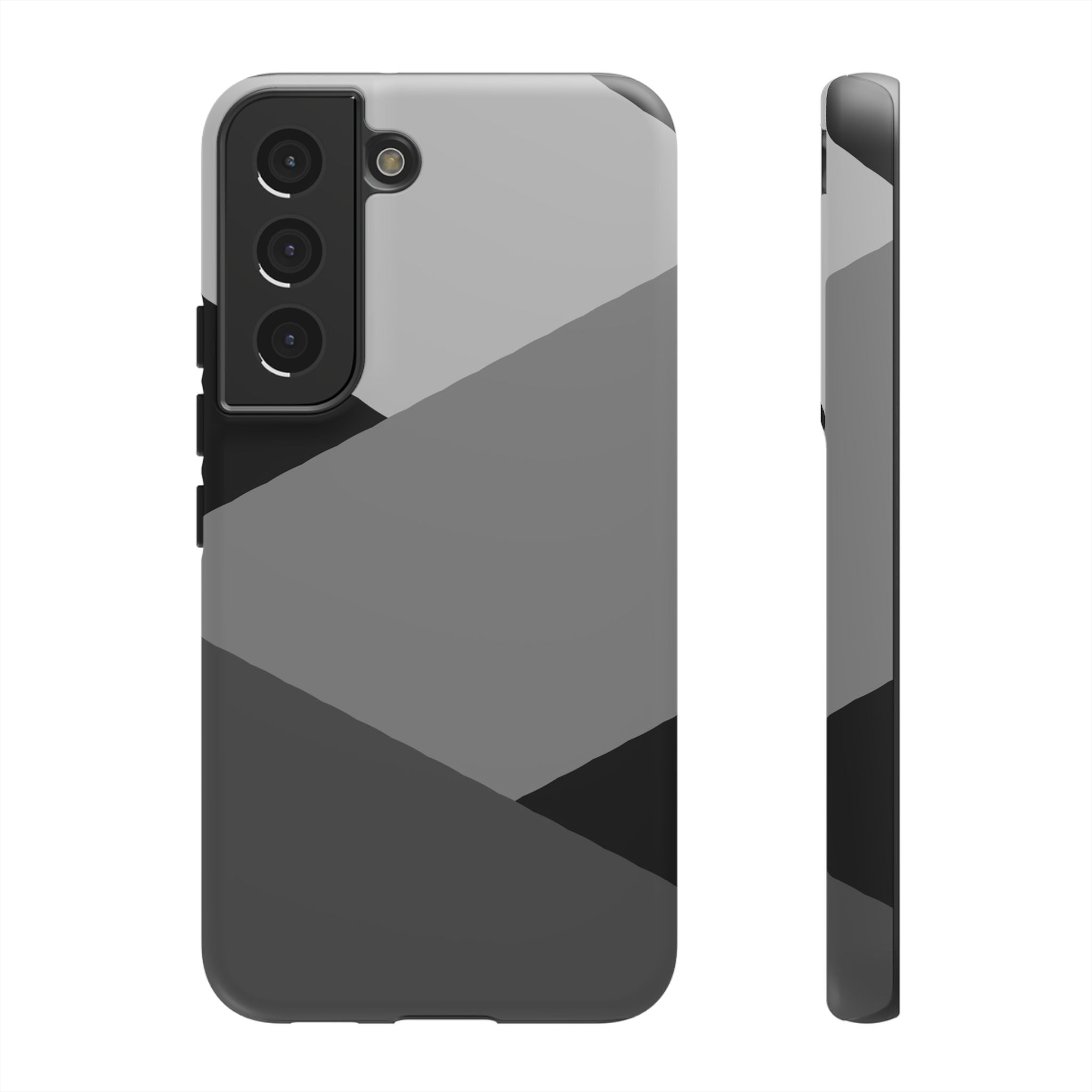 Geometric Gray Tough Phone Case — Protective iPhone Cover with Modern Minimalist Design