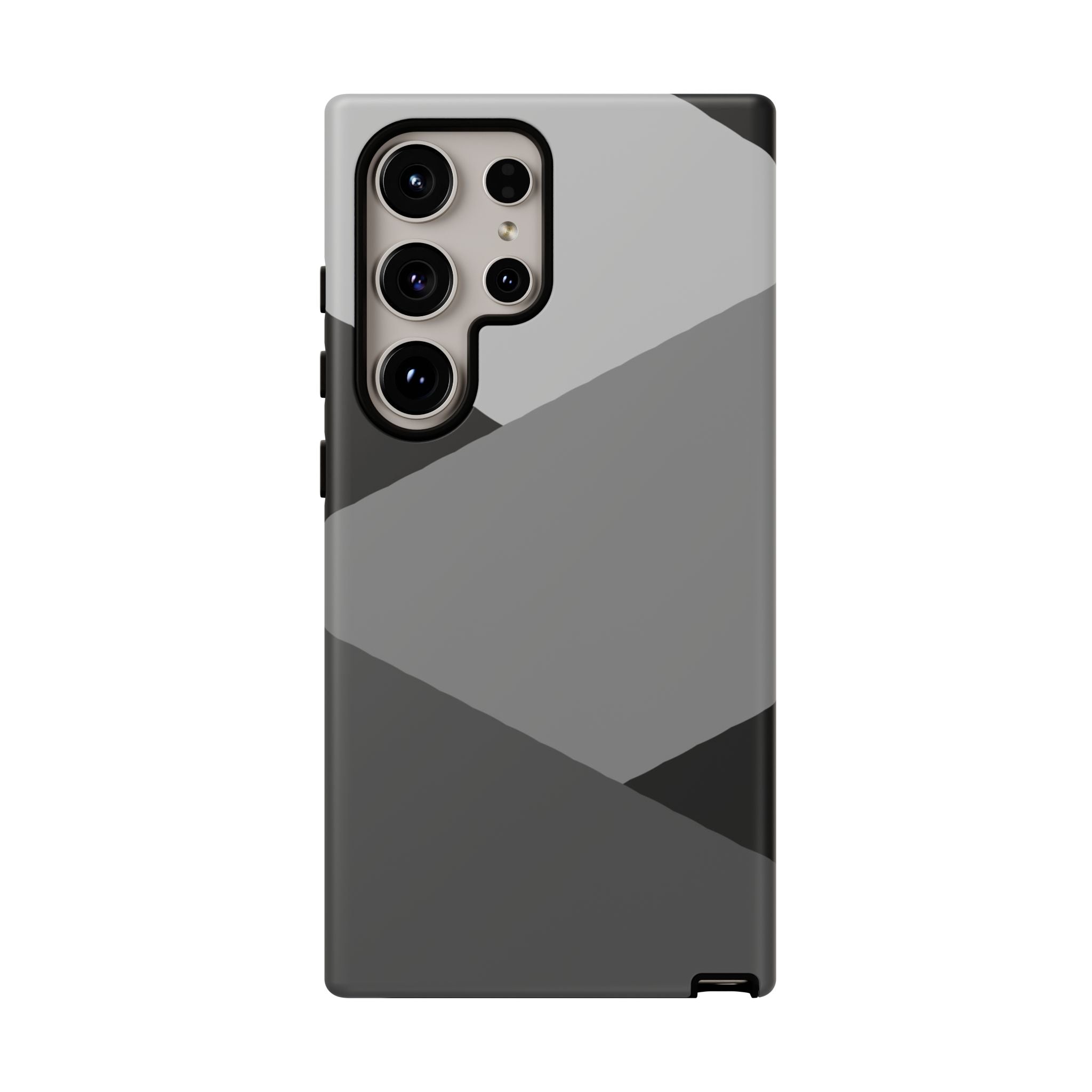 Geometric Gray Tough Phone Case — Protective iPhone Cover with Modern Minimalist Design