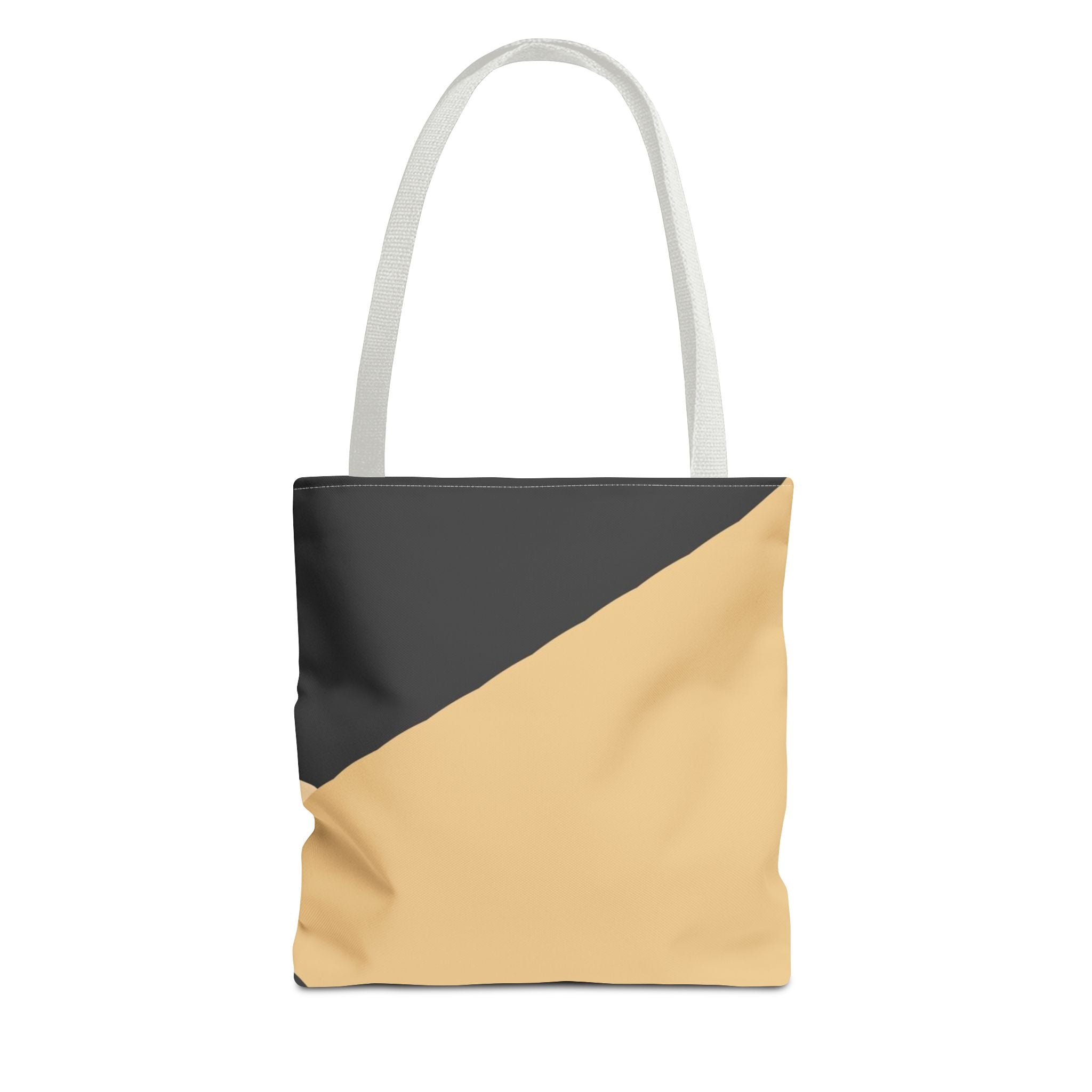 Diagonal Two-Tone Minimalist Tote Bag | Neutral Colorblock Tote