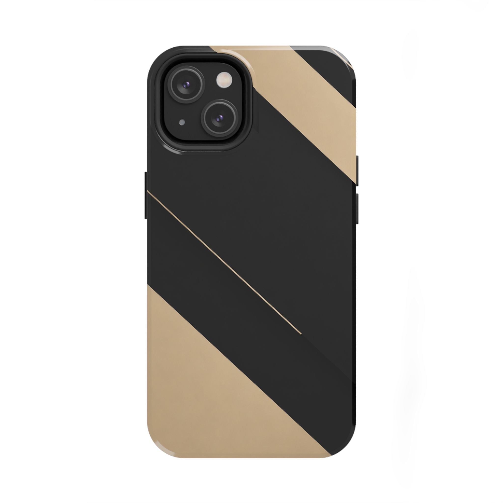 Tough Phone Case — Black & Gold Diagonal Minimalist Protective Cover