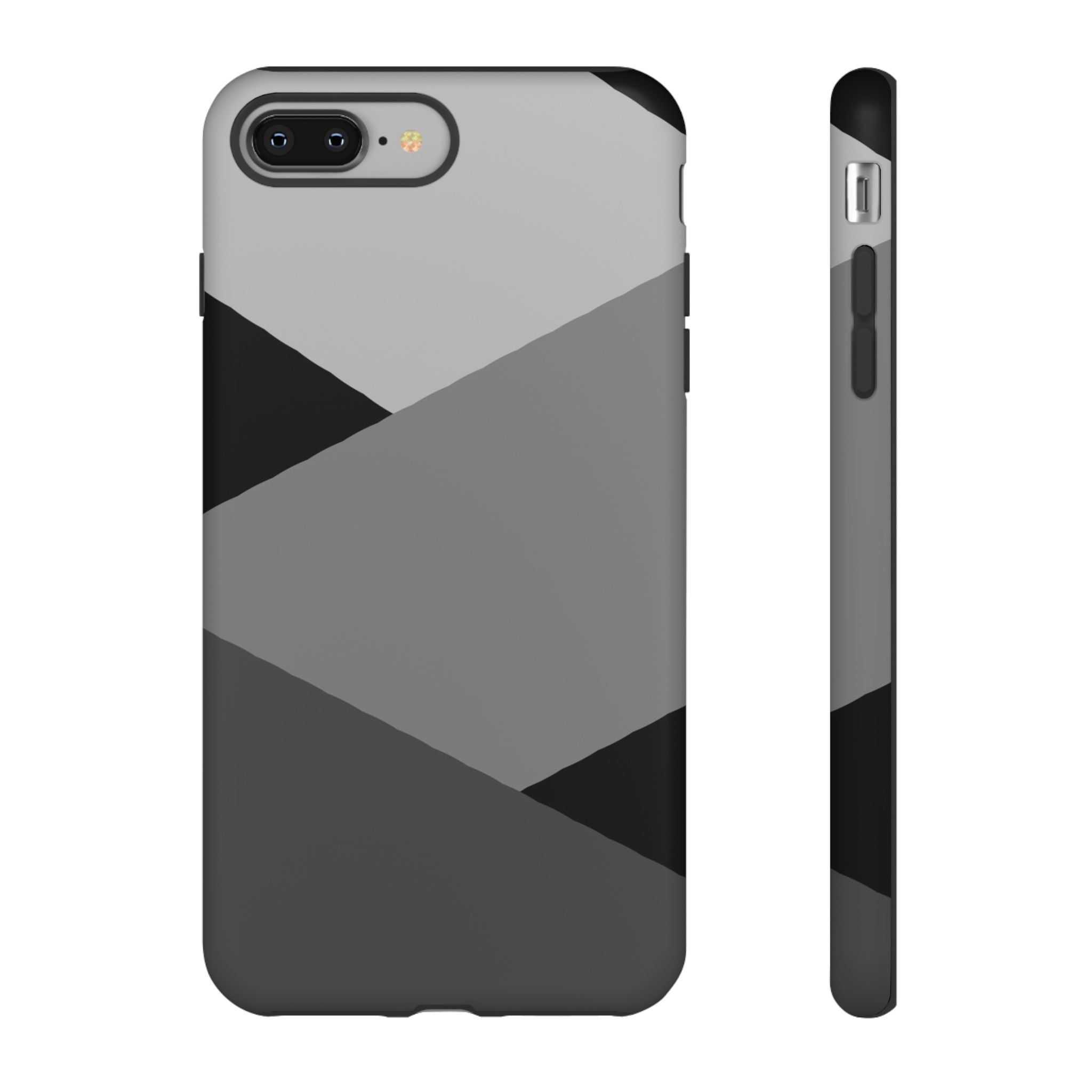 Geometric Gray Tough Phone Case — Protective iPhone Cover with Modern Minimalist Design