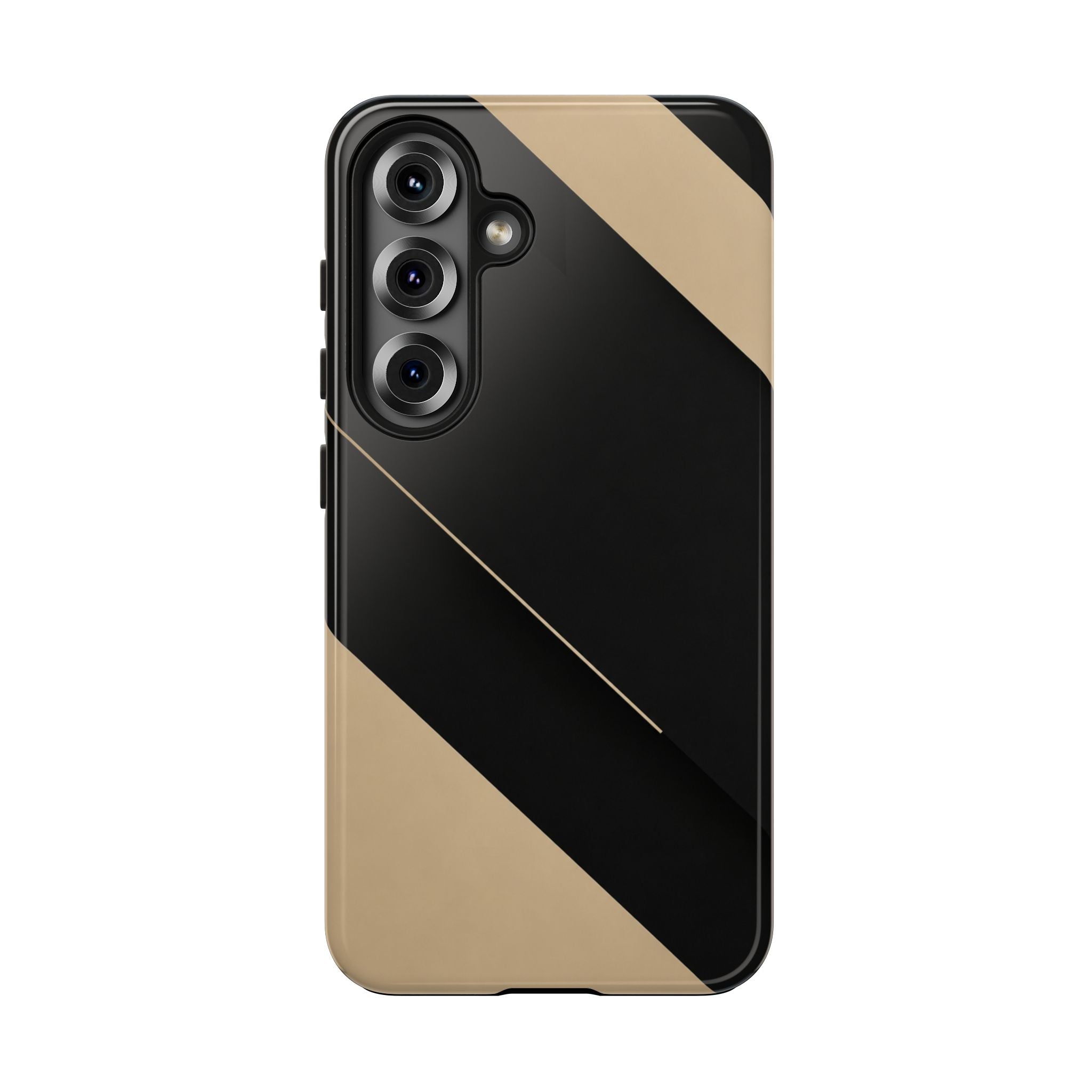 Tough Phone Case — Black & Gold Diagonal Minimalist Protective Cover