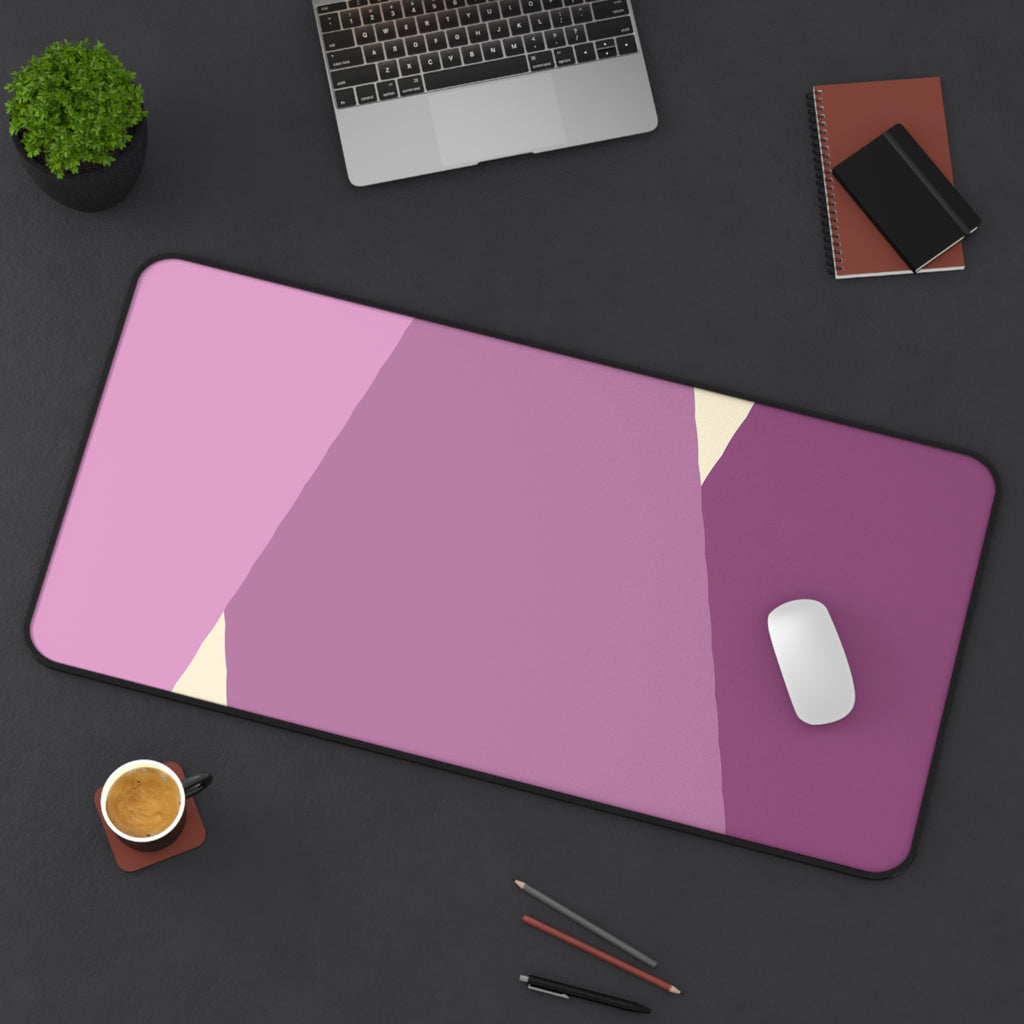 Geometric Pink Triangle Pattern Desk Mat | Modern Lavender Mouse Pad