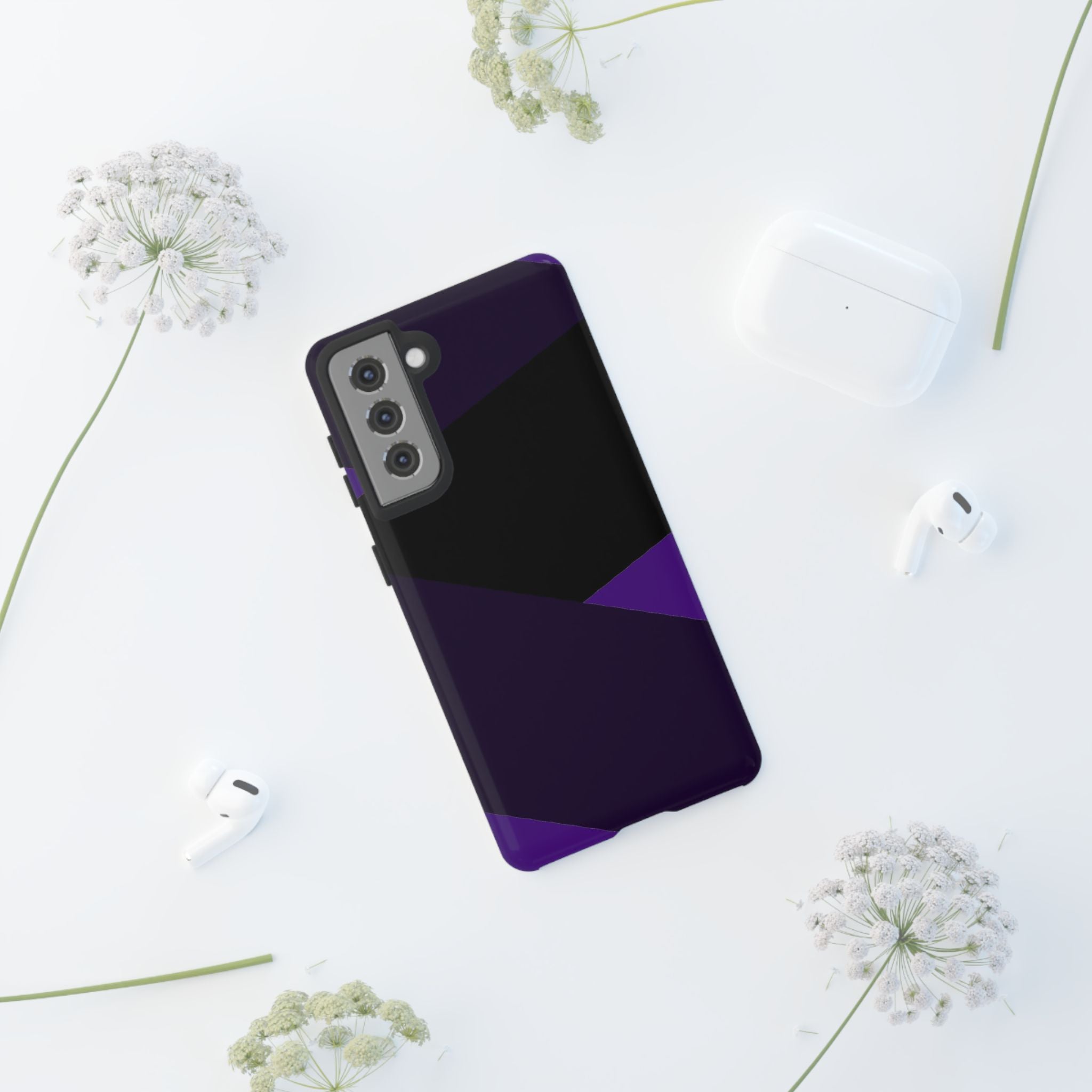 Purple Geometric Tough Phone Case — Slim Protective iPhone Cover