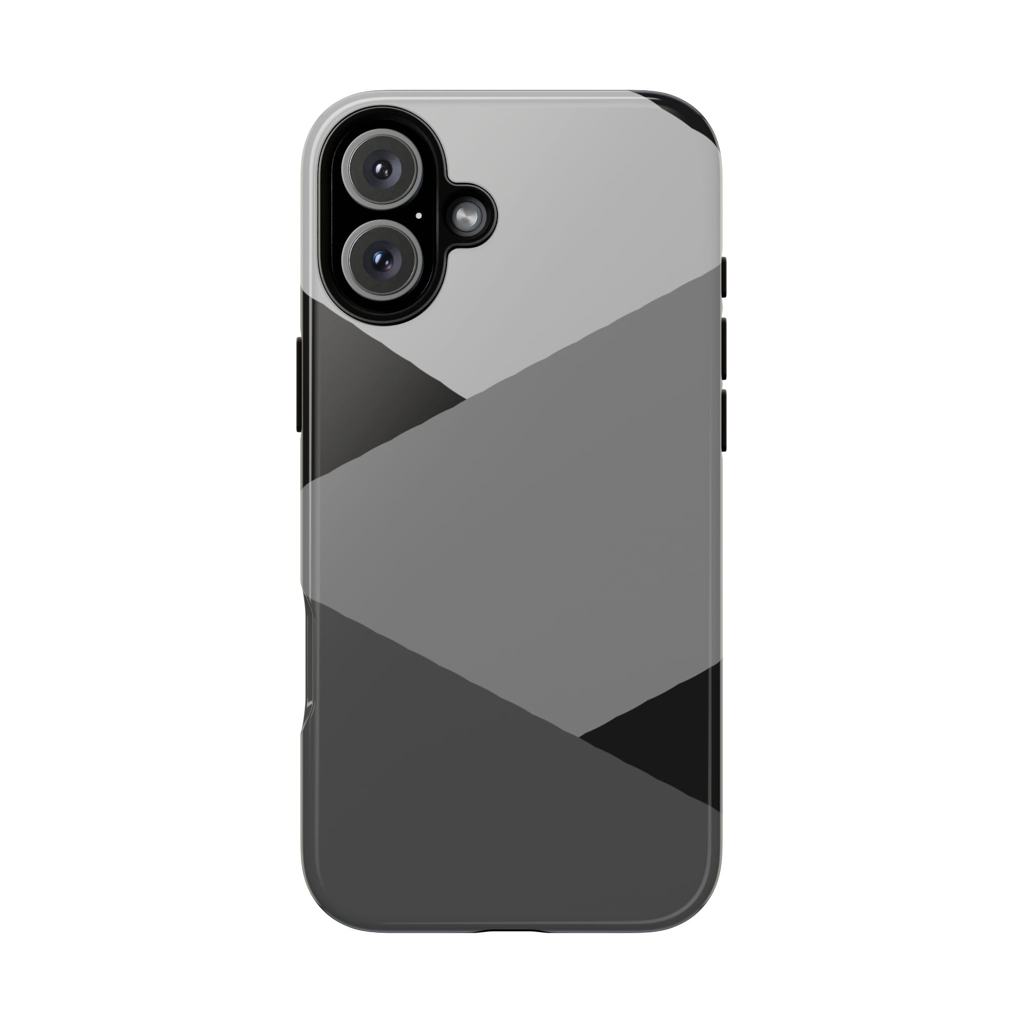 Geometric Gray Tough Phone Case — Protective iPhone Cover with Modern Minimalist Design