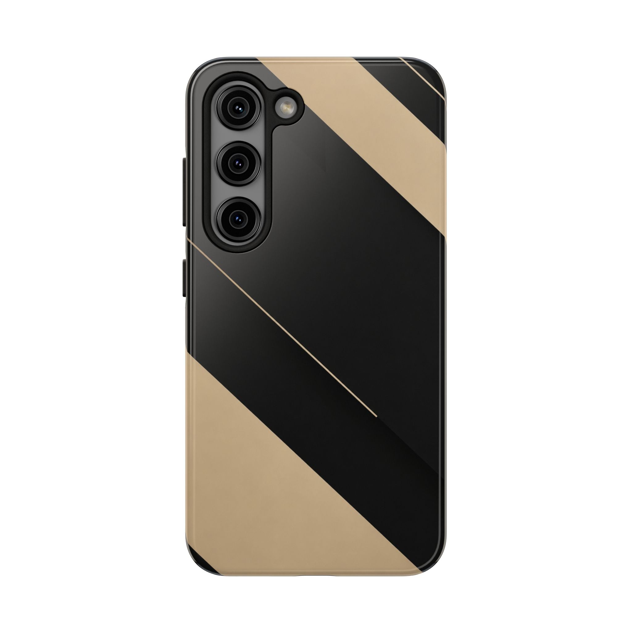 Tough Phone Case — Black & Gold Diagonal Minimalist Protective Cover