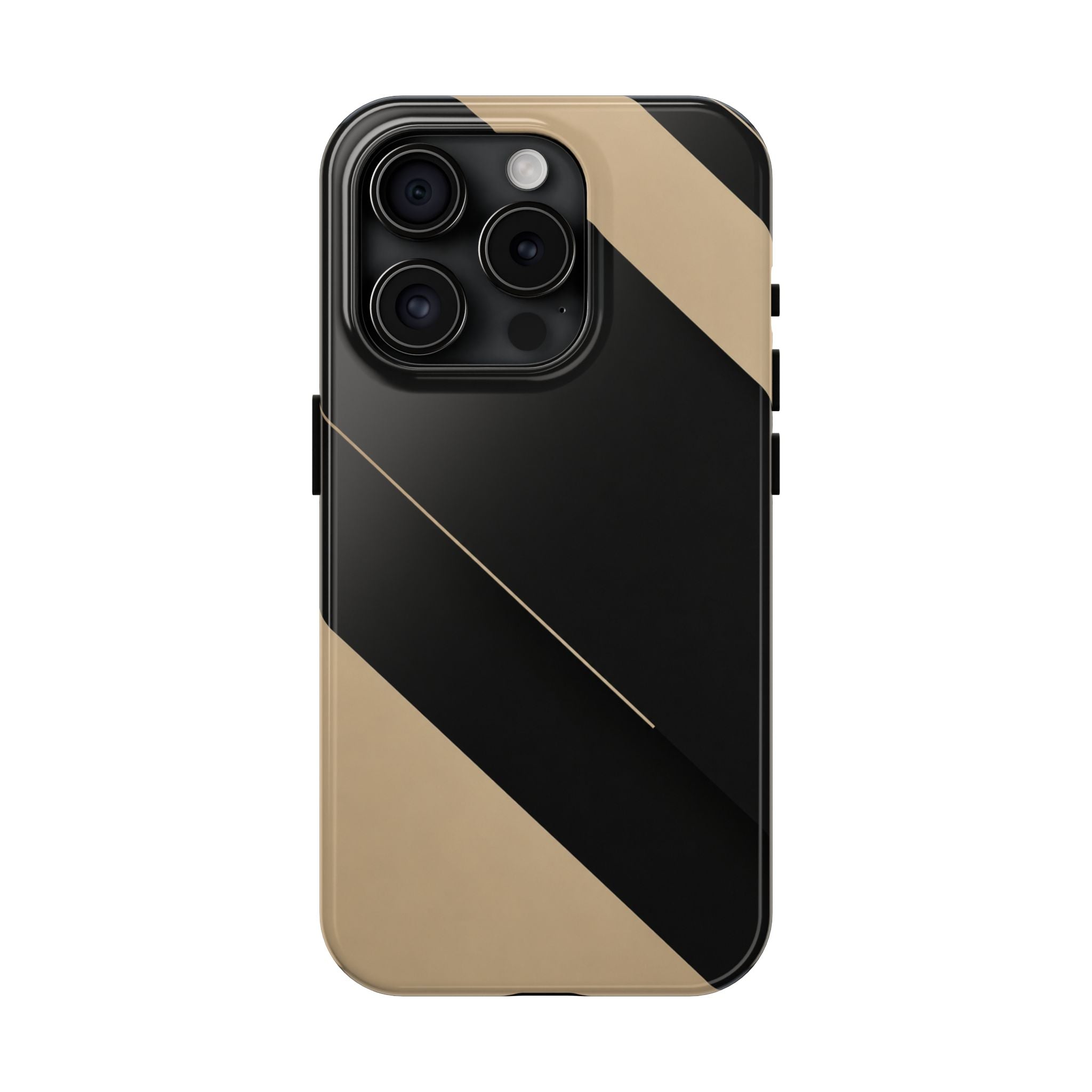 Tough Phone Case — Black & Gold Diagonal Minimalist Protective Cover