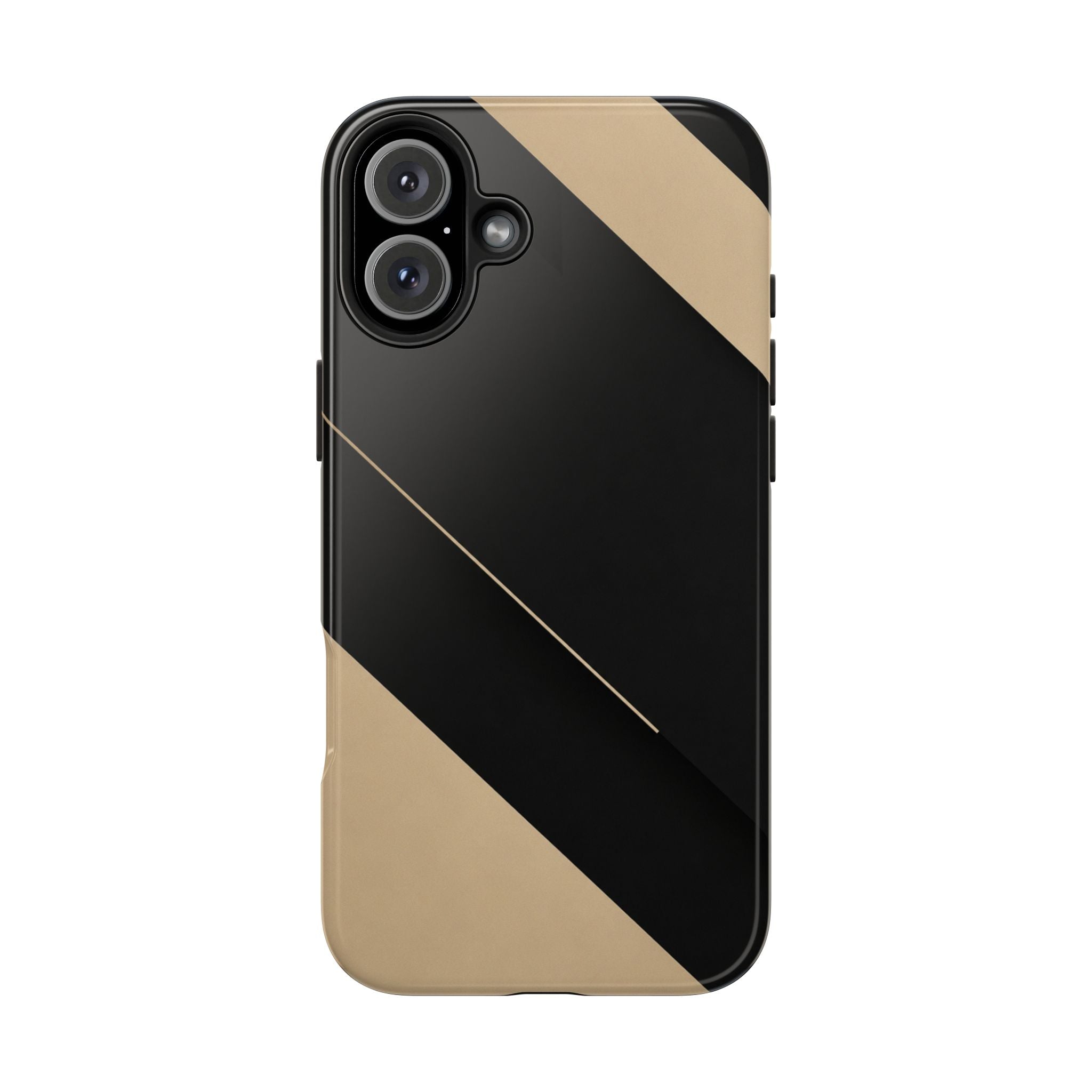 Tough Phone Case — Black & Gold Diagonal Minimalist Protective Cover