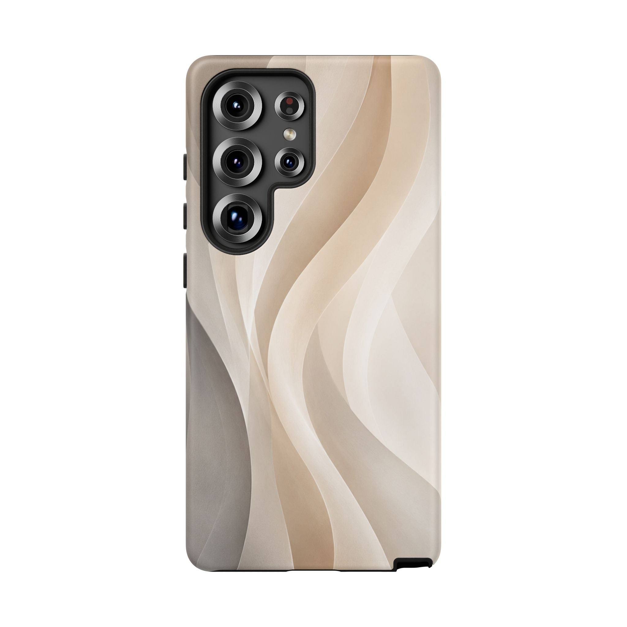 Abstract Beige Waves Phone Case — Protective Tough Case