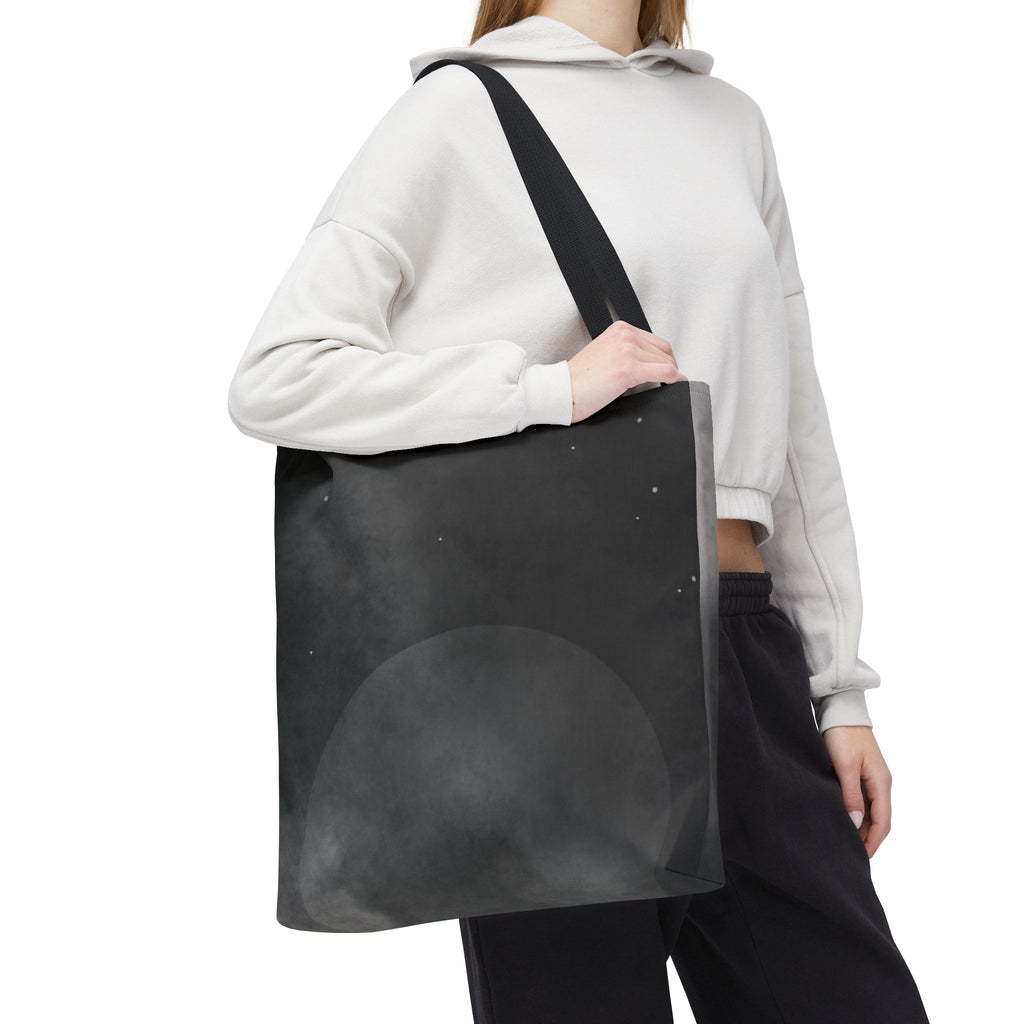 Monochrome Cloudscape Tote Bag | Black Gray Abstract Nebula