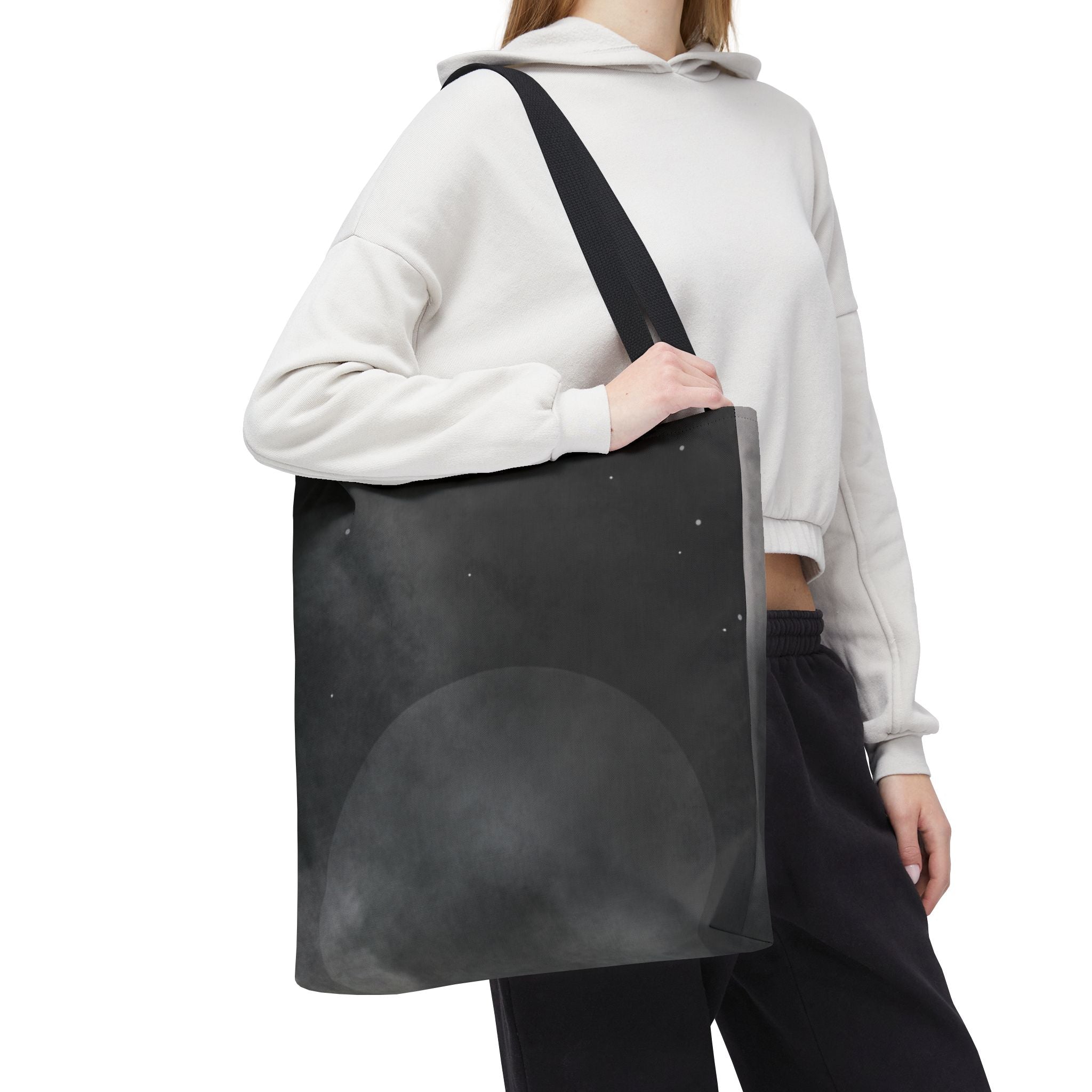 Monochrome Cloudscape Tote Bag | Black Gray Abstract Nebula