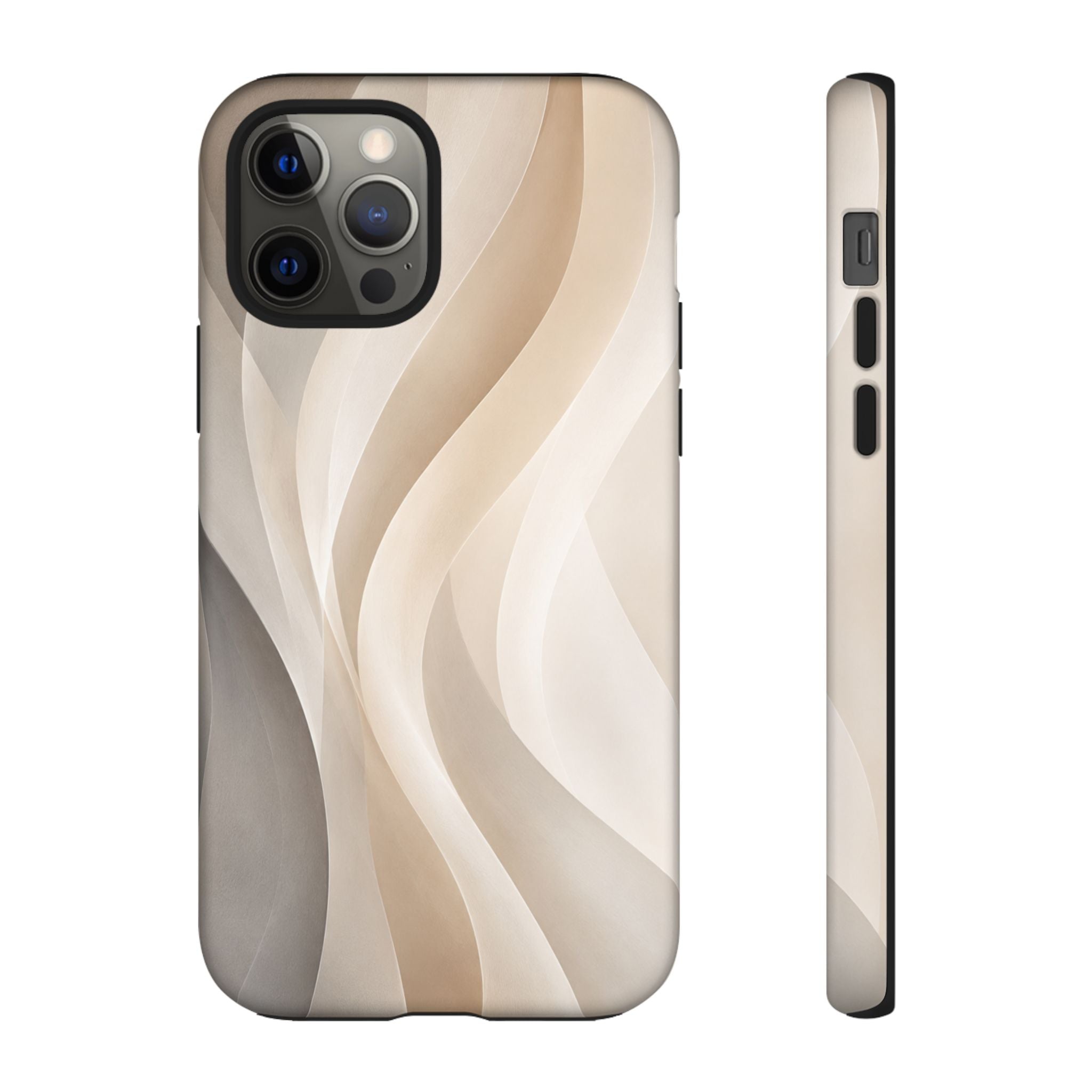 Abstract Beige Waves Phone Case — Protective Tough Case