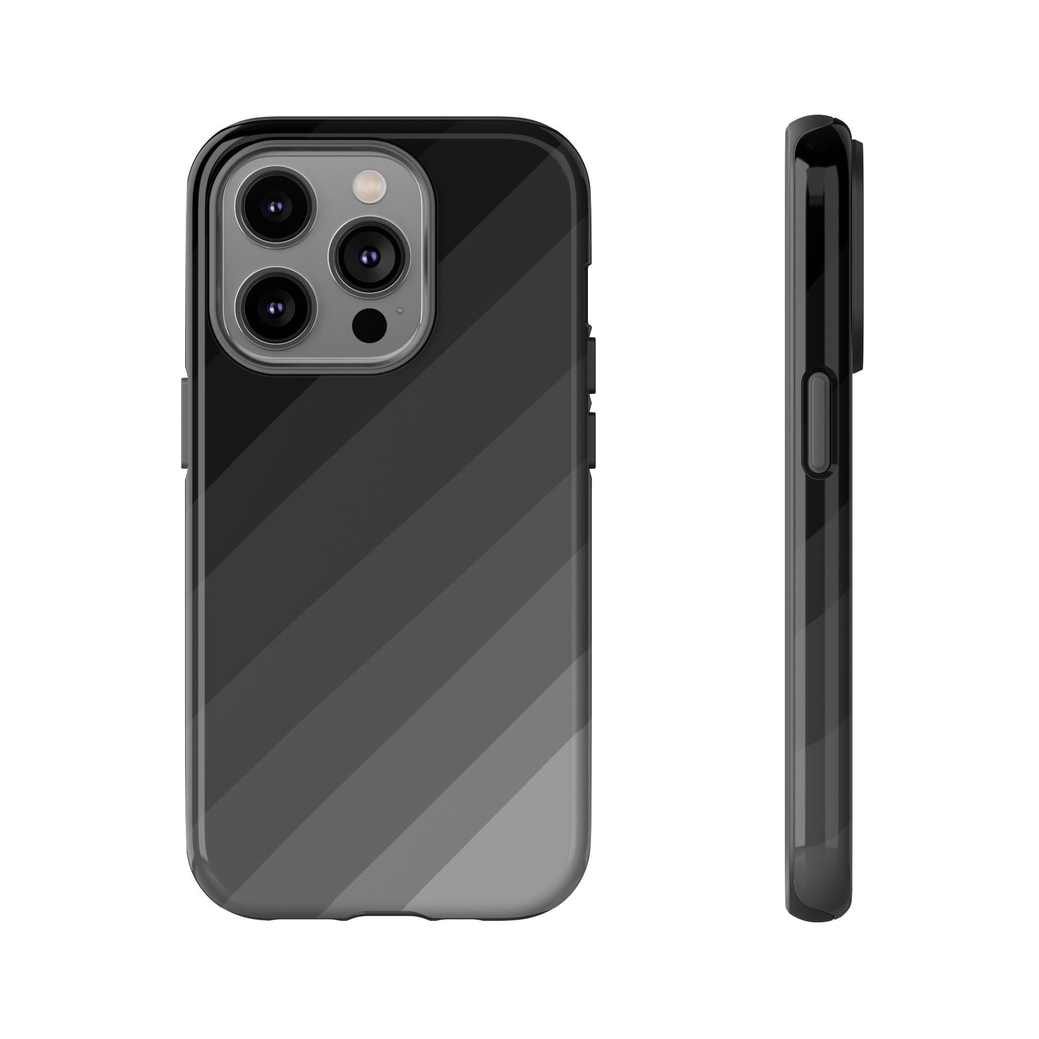Monochrome Diagonal Stripes Phone Case