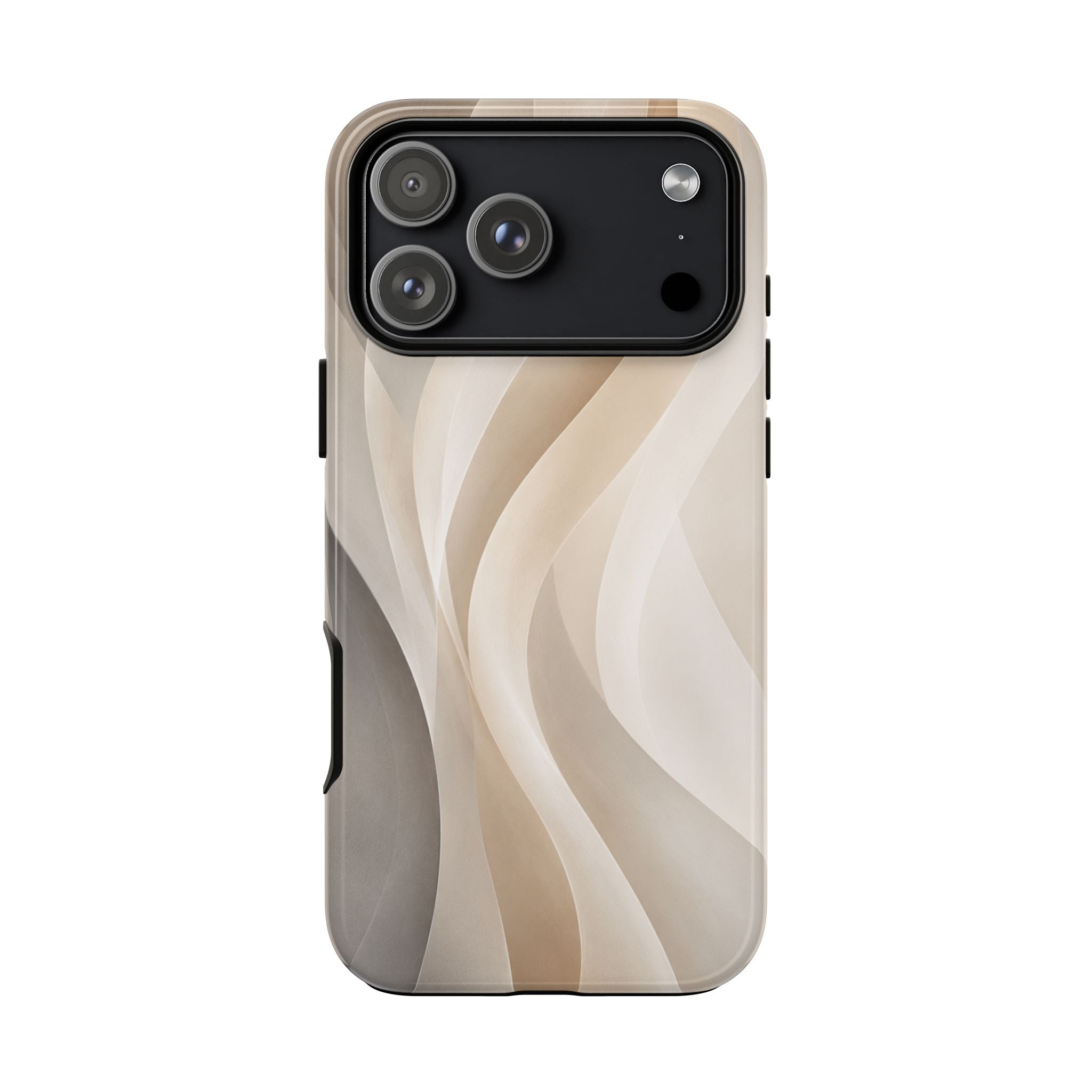 Abstract Beige Waves Phone Case — Protective Tough Case