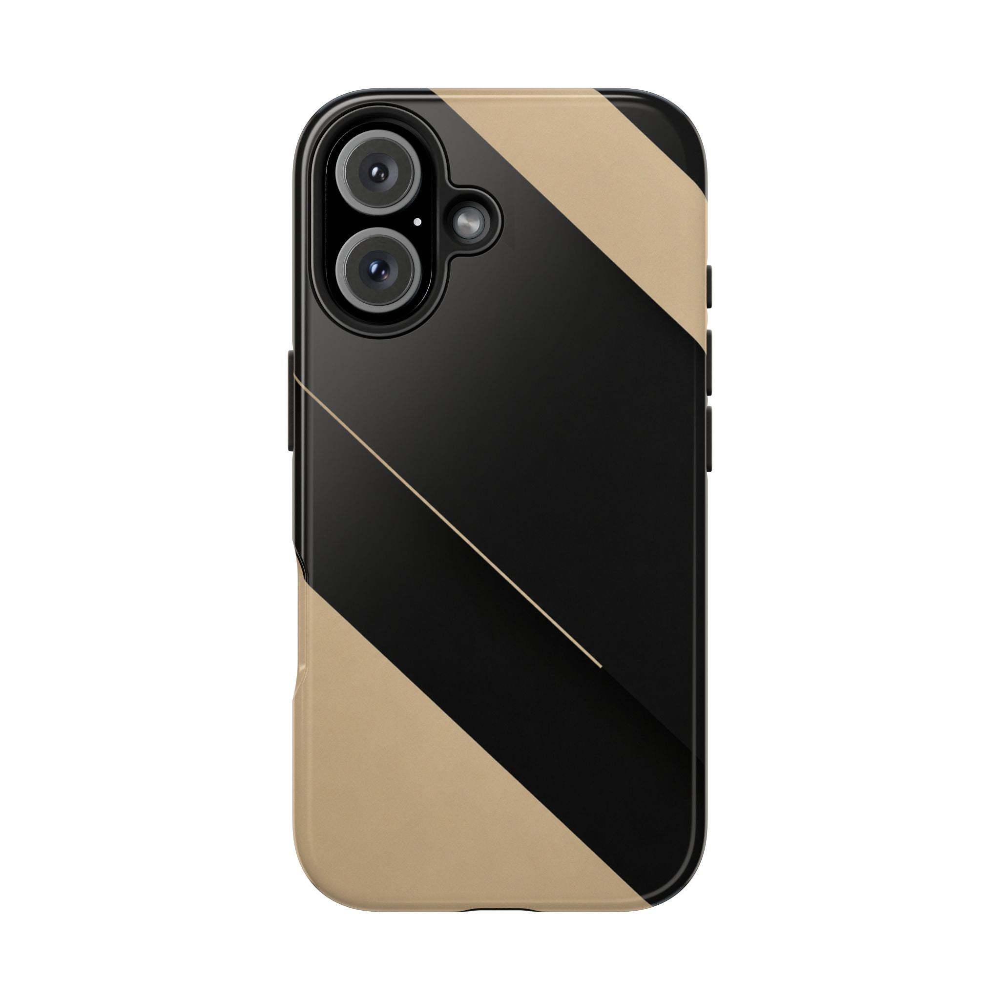 Tough Phone Case — Black & Gold Diagonal Minimalist Protective Cover