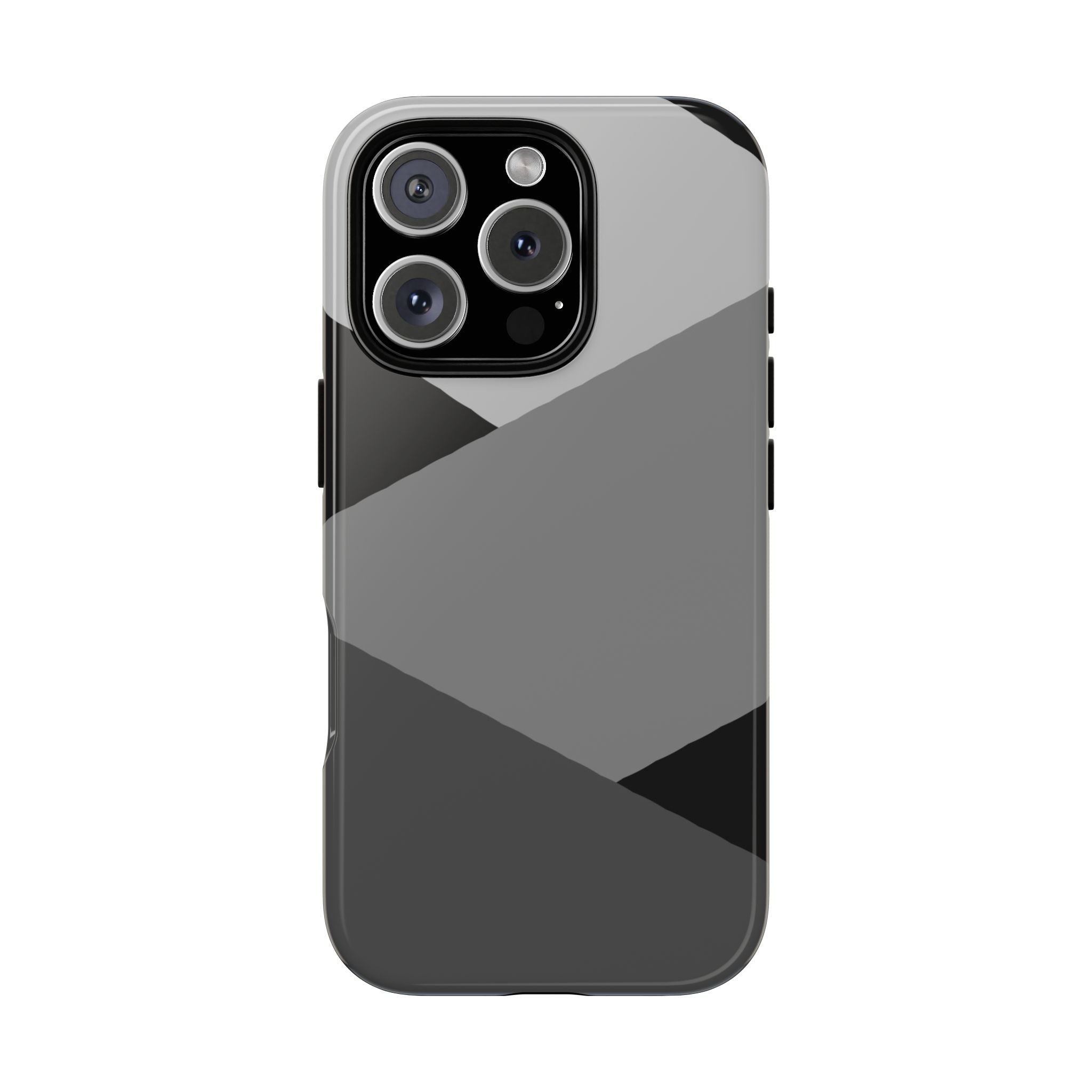 Geometric Gray Tough Phone Case — Protective iPhone Cover with Modern Minimalist Design