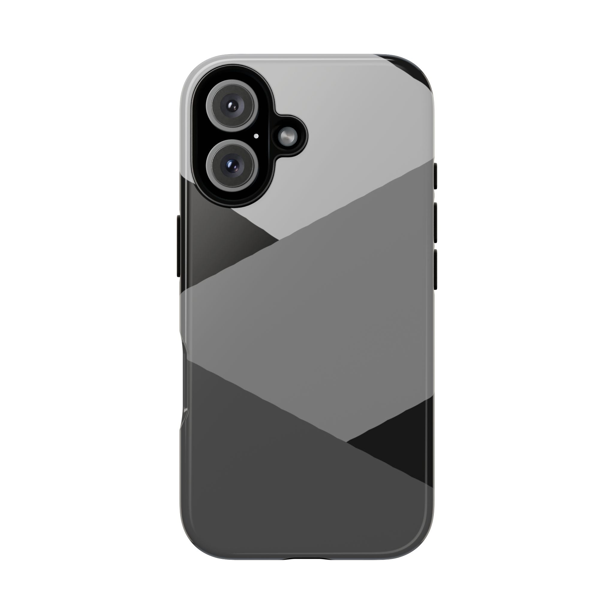 Geometric Gray Tough Phone Case — Protective iPhone Cover with Modern Minimalist Design