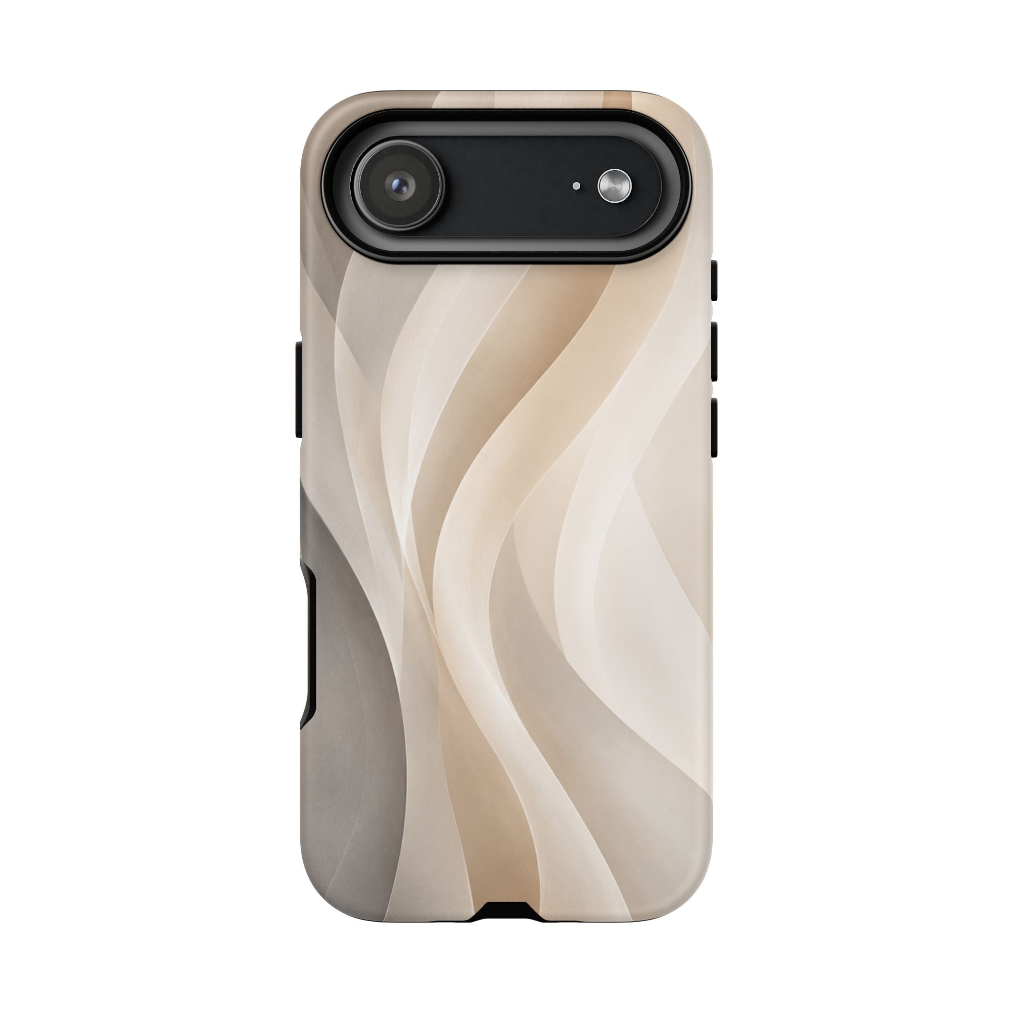 Abstract Beige Waves Phone Case — Protective Tough Case